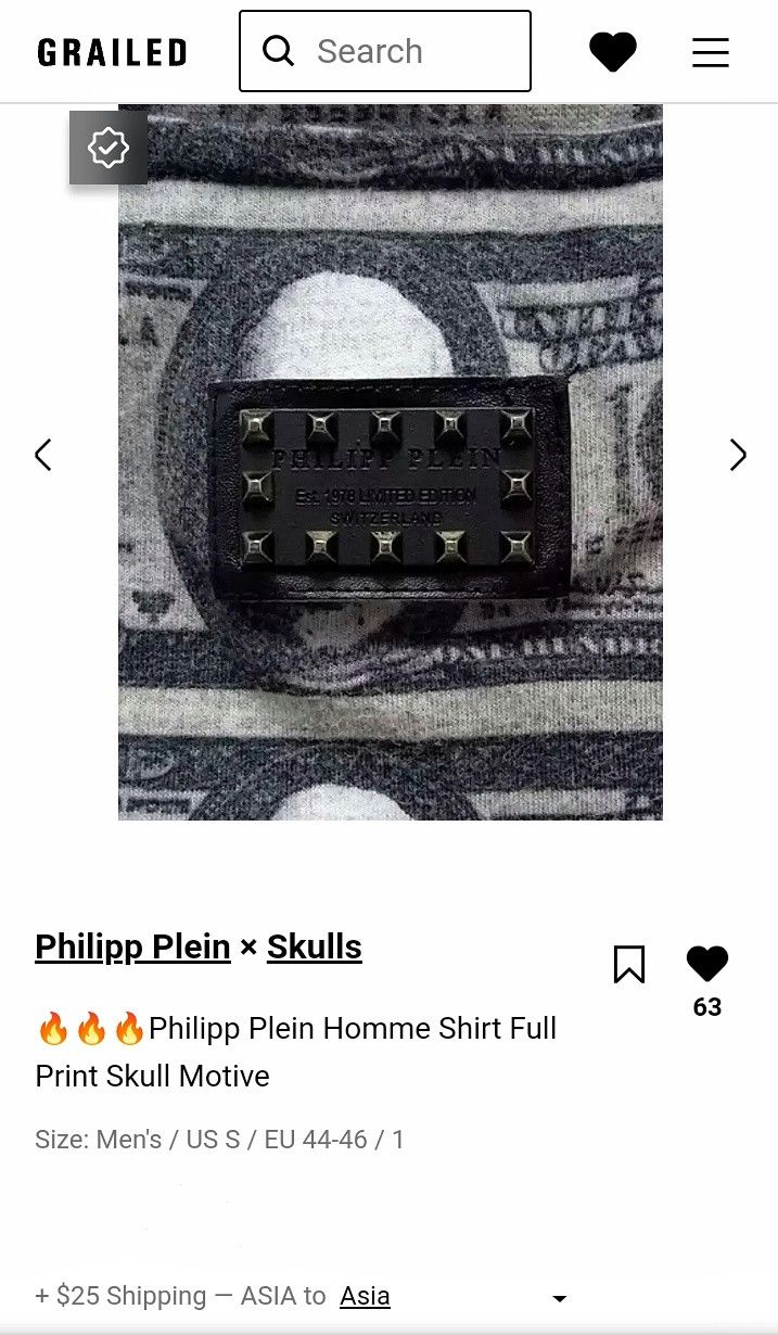 Philipp Plein 🔥🔥🔥Philipp Plein Homme Shirt Full Print Skull Motive Size US S / EU 44-46 / 1 - 7 Thumbnail