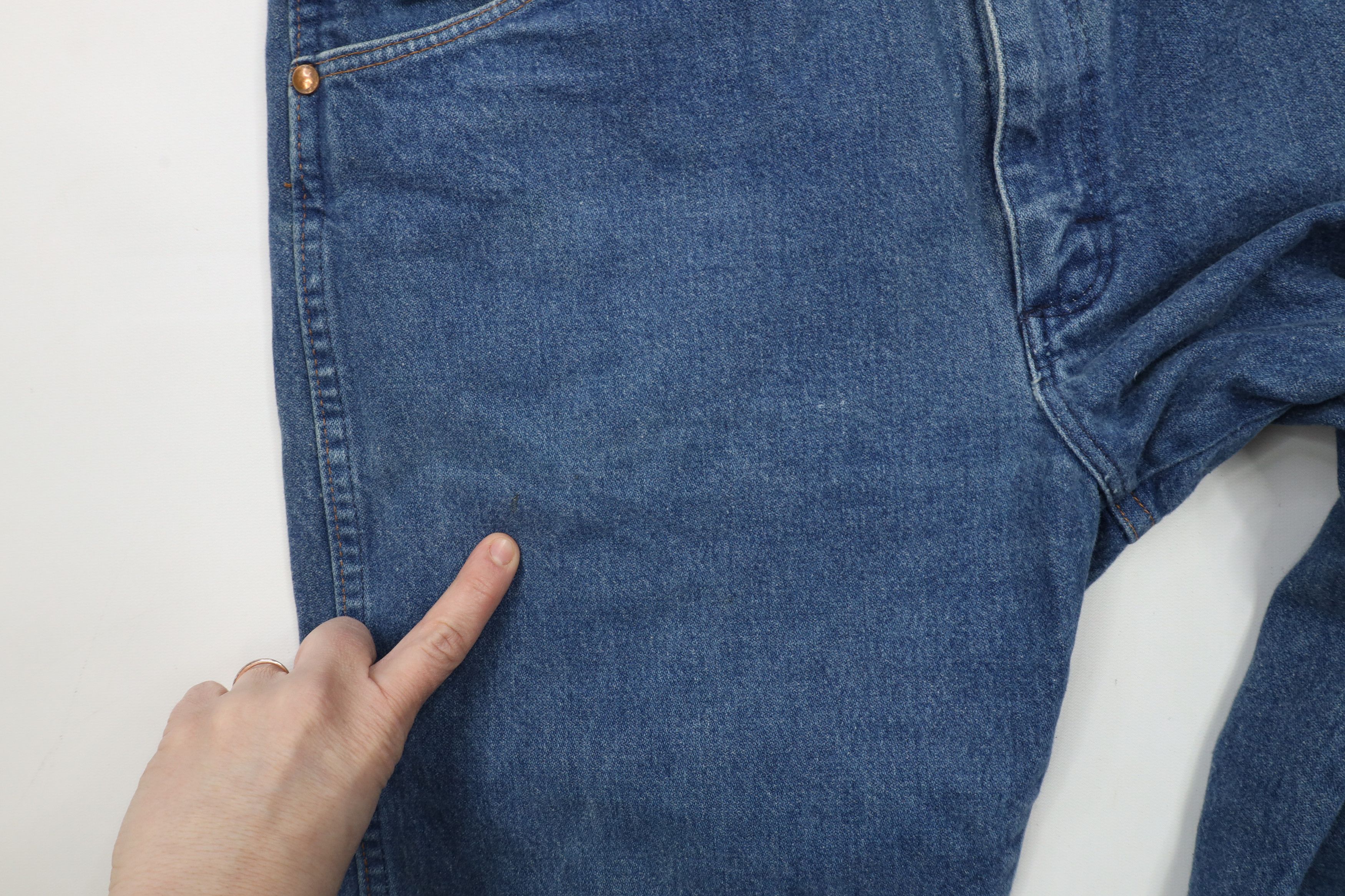 Vintage × Wrangler Vintage 90s Wrangler Leg Western Denim Jeans USA Blue Size US 34 / EU 50 - 7 Thumbnail