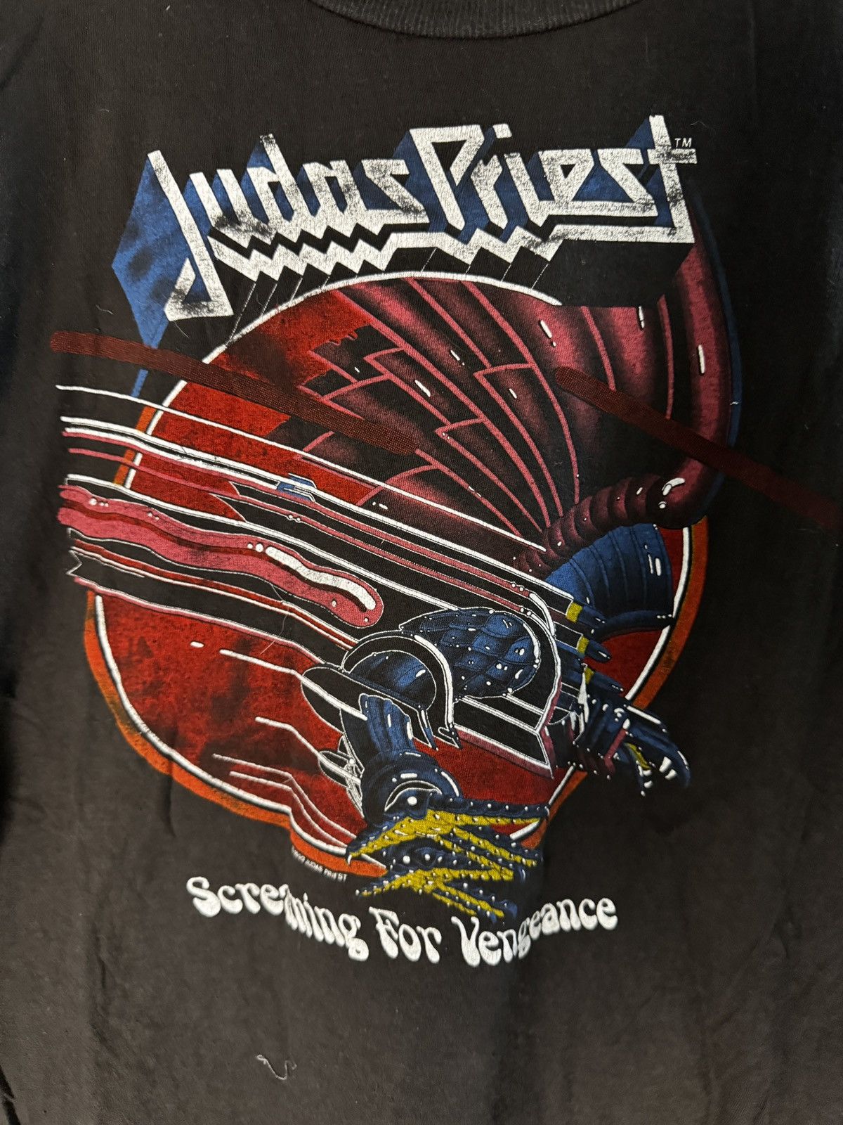 Judas Priest × Vintage VINTAGE BAND TEE JUDAS PRIEST SCREAMING FOR VENGEANCE 80s/90 Size US M / EU 48-50 / 2 - 2 Thumbnail