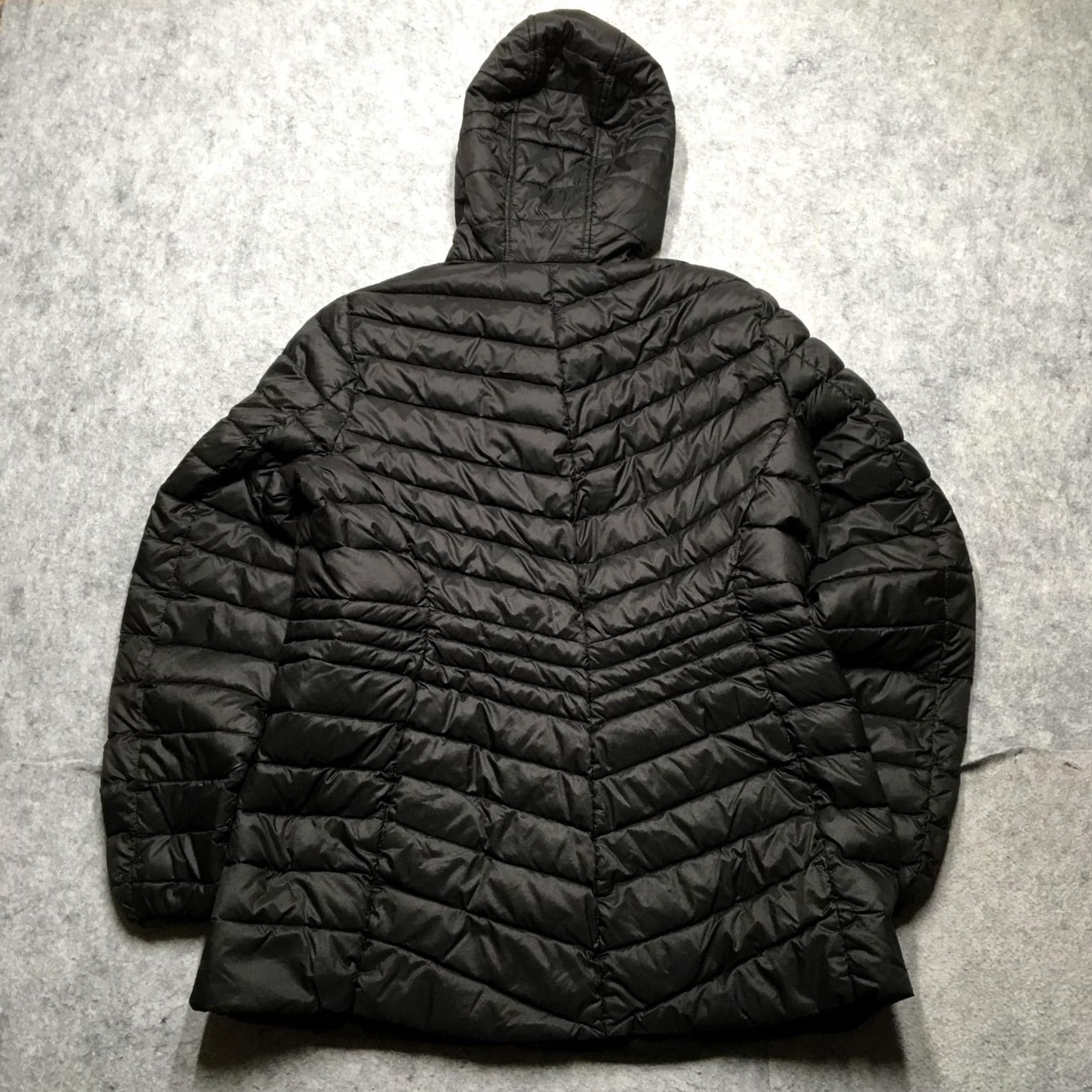 Lands' End Lands' End Puffer Jacket Women L Tall Black Hooded Quilted Mid Length Winter Coat Size L / US 10 / IT 46 - 6 Thumbnail