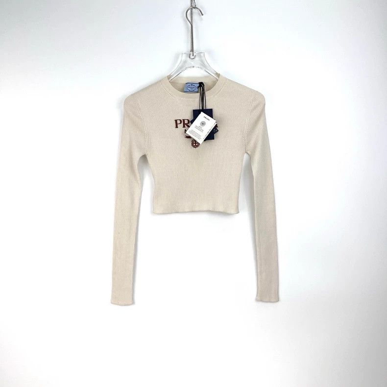 Prada Prada Apricot classic logo mulberry silk elastic knitwear 2 Size US XXS / EU 40 - 3 Thumbnail