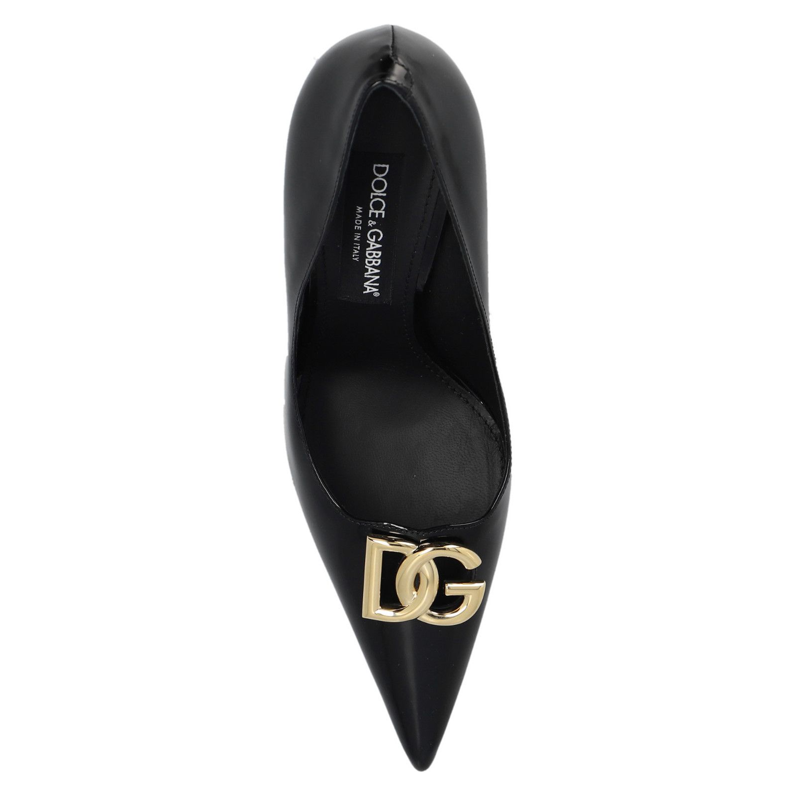 DOLCE&GABBANA Black Patent Leather 100mm Heel Pumps New & Au