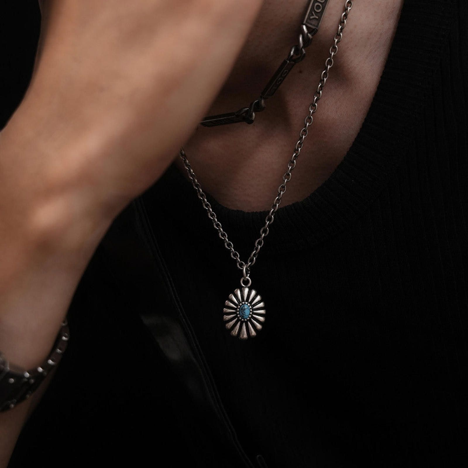Other Silver Pendant Necklace with Blue Gem Size ONE SIZE - 3 Thumbnail