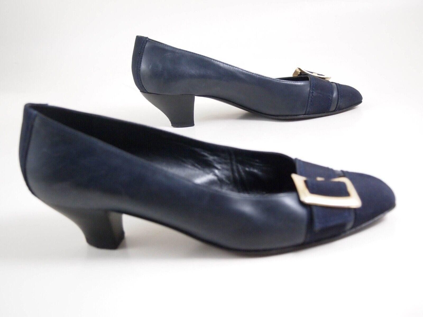 Sergio Rossi Sergio Rossi Mid Heel Pumps Blue Leather Fabric US 9 EU 39 Size US 9 / IT 39 - 4 Thumbnail