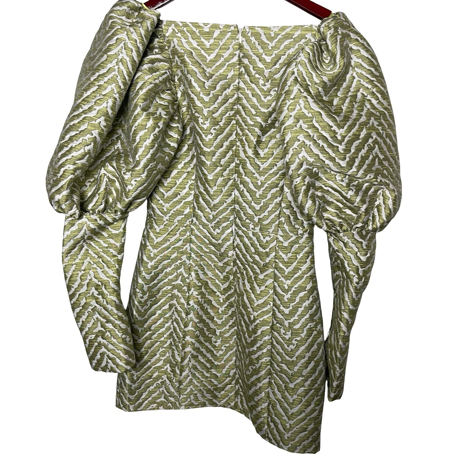 ROTATE Birger Christensen Oksana Jacquard Mini Dress GREEN