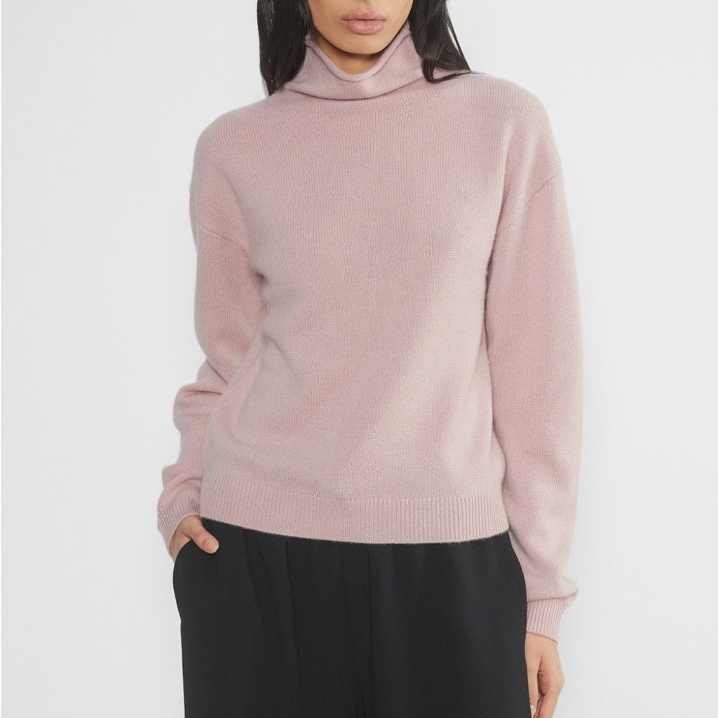 Other Babaton Bow Pink 100% Cashmere Mock Neck Sweater Size S Size S / US 4 / IT 40 - 1 Thumbnail