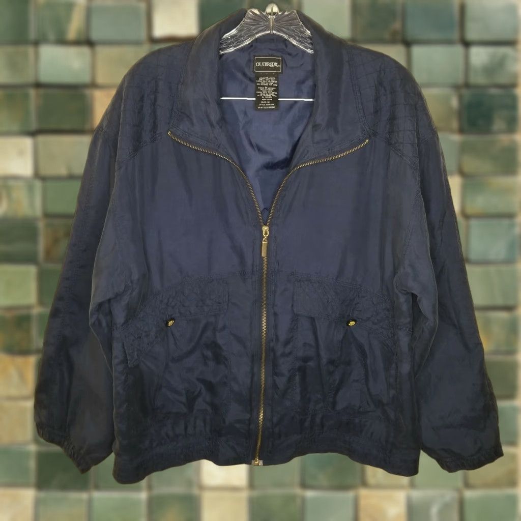 Vintage OutBrook Women's Blue Long Sleeve Full Zip Light Jacket Size M Size M / US 6-8 / IT 42-44 - 1 Thumbnail