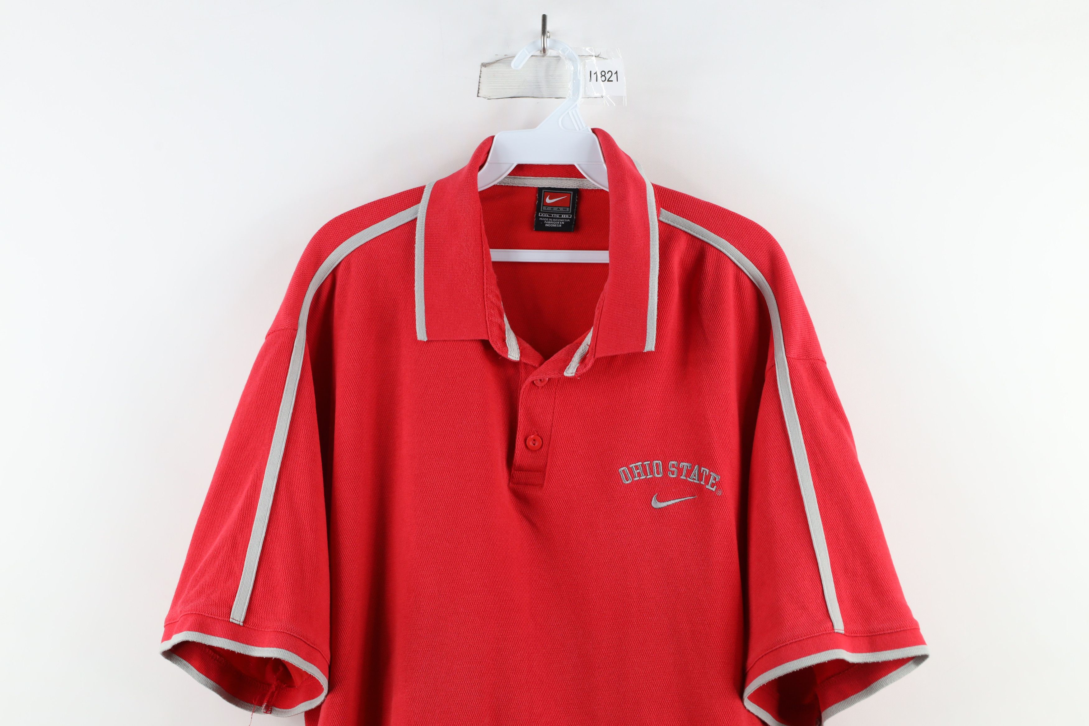 Nike × Vintage Vintage Nike Mens Swoosh Ohio State University Golf Polo Size US XXL / EU 58 / 5 - 2 Thumbnail