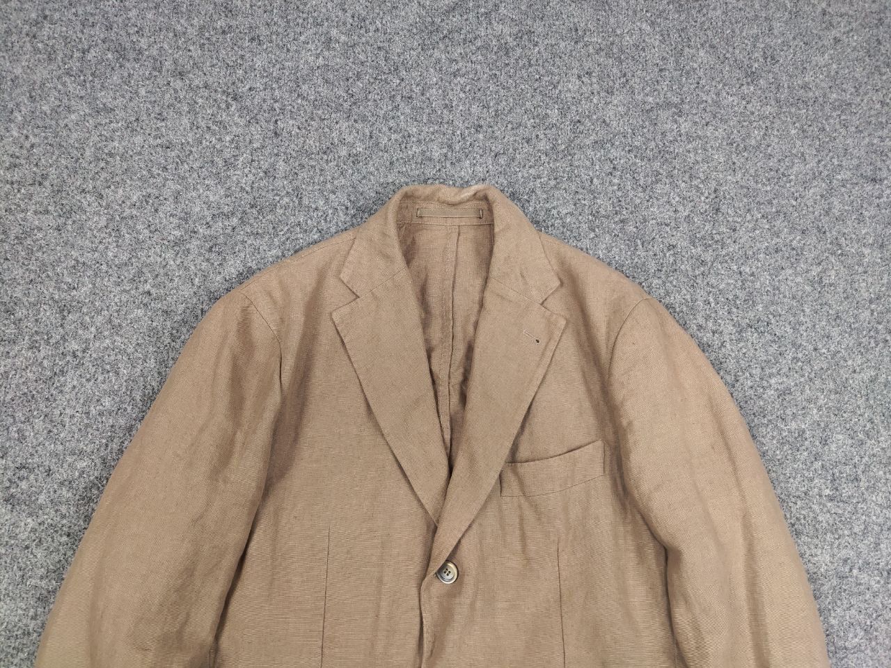 Japanese Brand Man by Carlos Castillo Design Beige Linen Mens Blazer Jacket Size US L / EU 52-54 / 3 - 8 Thumbnail