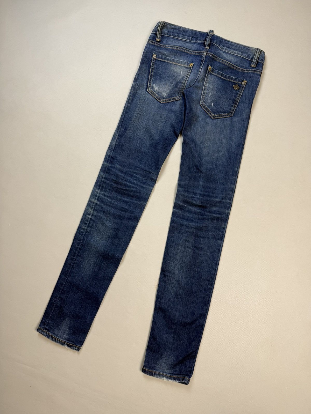 Dsquared2 Dsquared Distressed Denim Low Rise Skinny Biker Jeans Pants Size 25" / US 0 / IT 36 - 23 Thumbnail