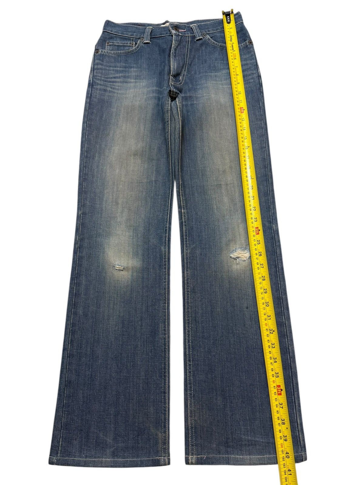 Edwin Vintage 90s Edwin Classic Blue Faded Wash Distress Jeans Size 28" / US 6 / IT 42 - 9 Thumbnail