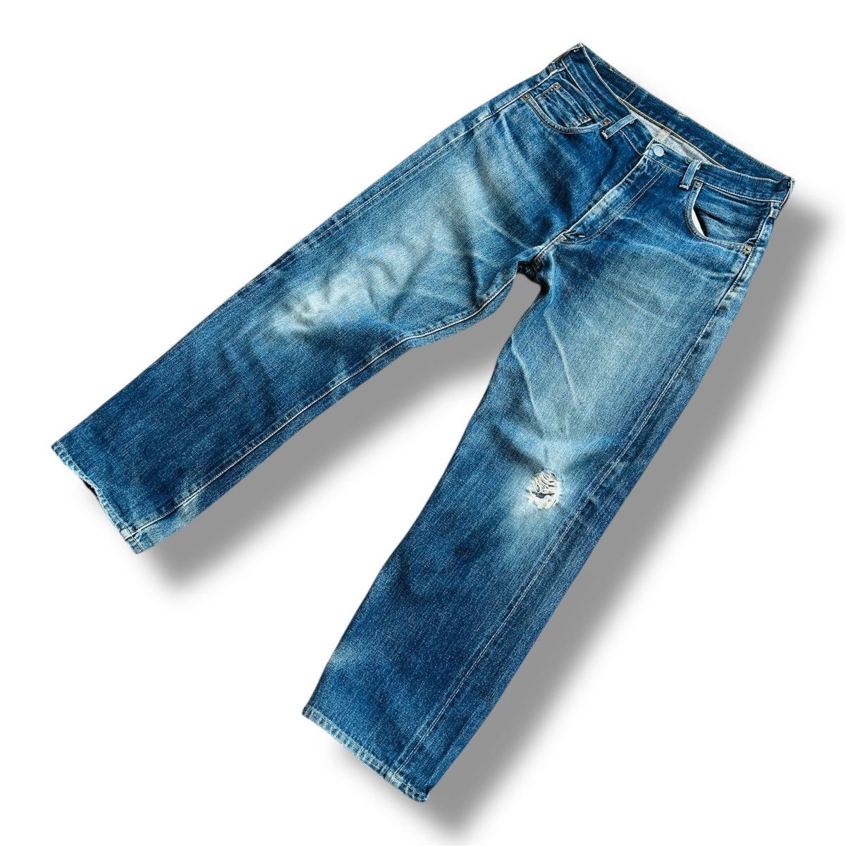 Levi's Vintage Clothing Vintage Levi's 502XX Big E Distressed Selvedge Jeans J22 Size US 31 - 5 Thumbnail