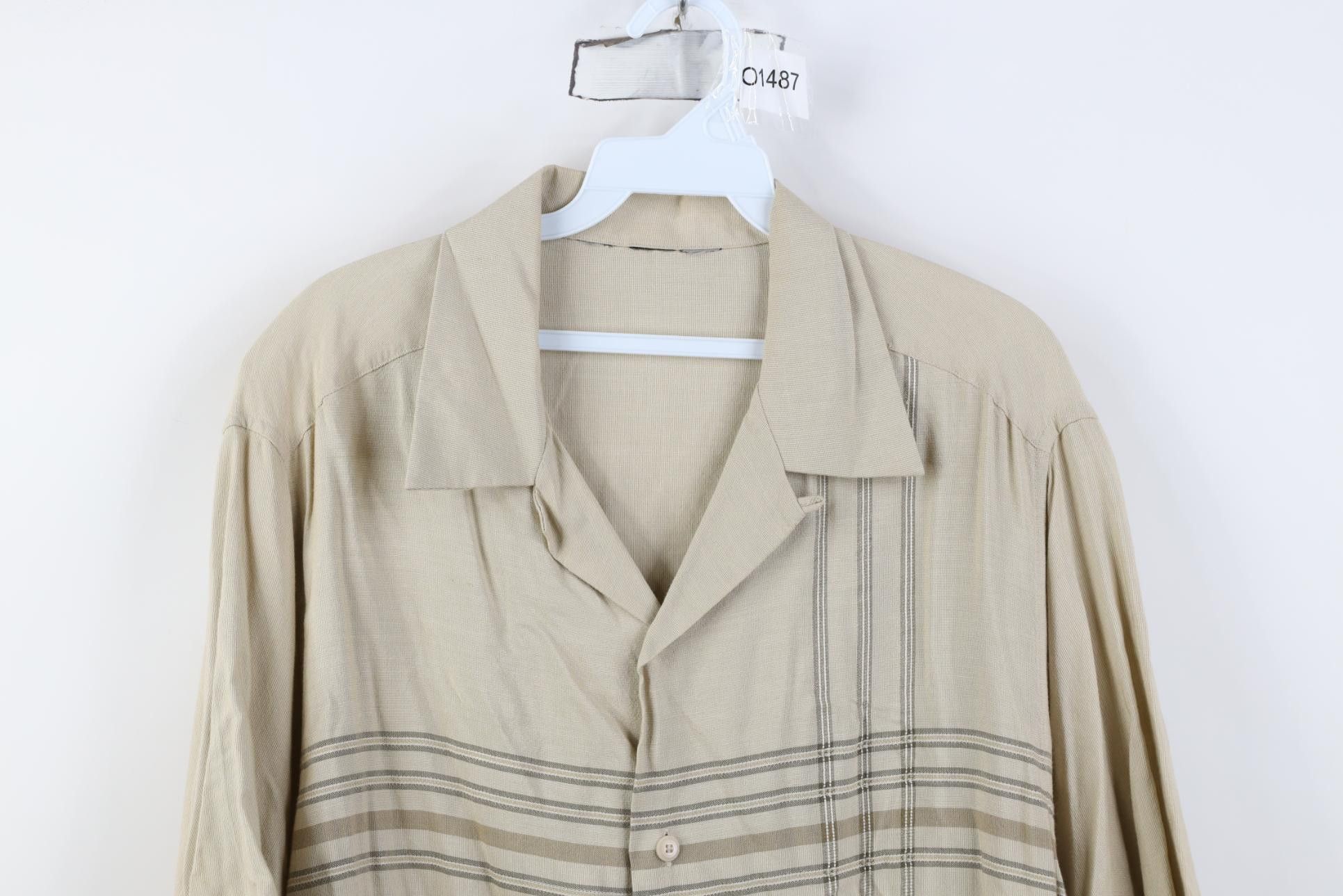 Vintage Vintage 90s Rockabilly Gabardine Looped Collar Button Shirt Size US L / EU 52-54 / 3 - 2 Thumbnail