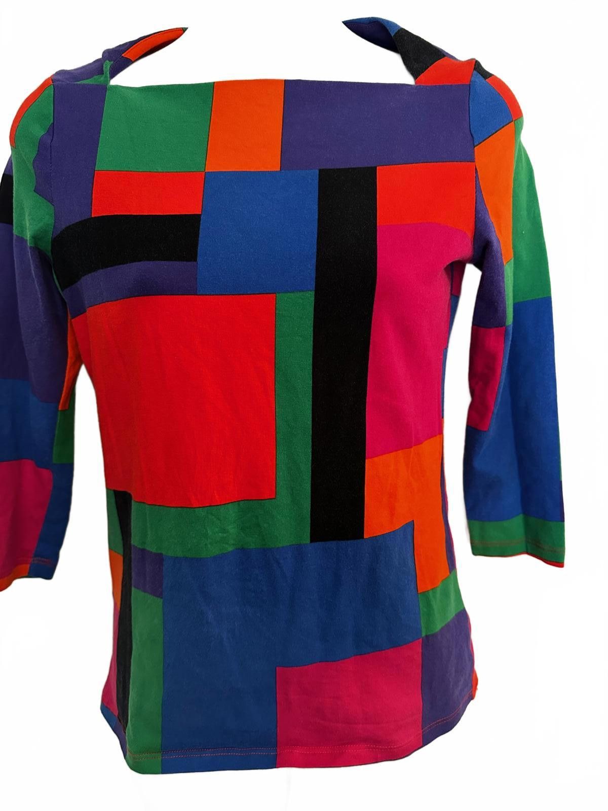 Lauren Ralph Lauren Lauren Ralph Lauren Petite Colorblock Knit Top PS Size XS / US 0-2 / IT 36-38 - 2 Thumbnail