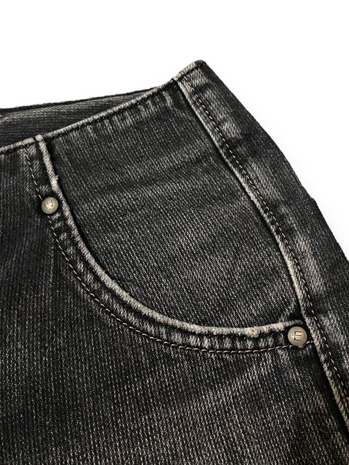 Edwin × Japanese Brand × Le Grande Bleu (L.G.B.) Vintage Edwin E Function Black Faded Curved Leg Jeans Pants Size US 31 - 10 Thumbnail