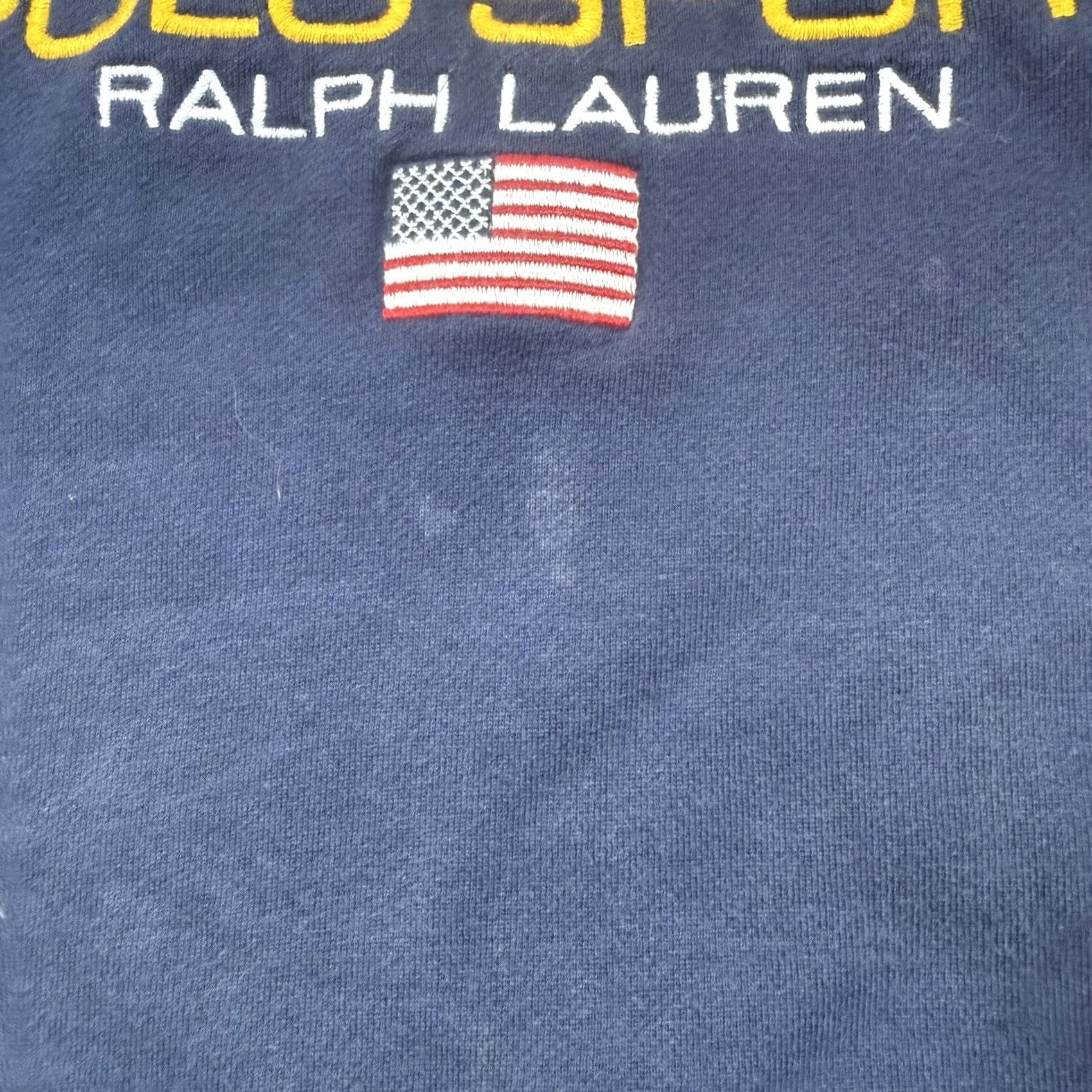 Vintage VINTAGE Ralph Lauren Polo Sport Quarter Zip Fleece Sweatshirt XL USA Flag Blue Mens Size US XL / EU 56 / 4 - 4 Thumbnail