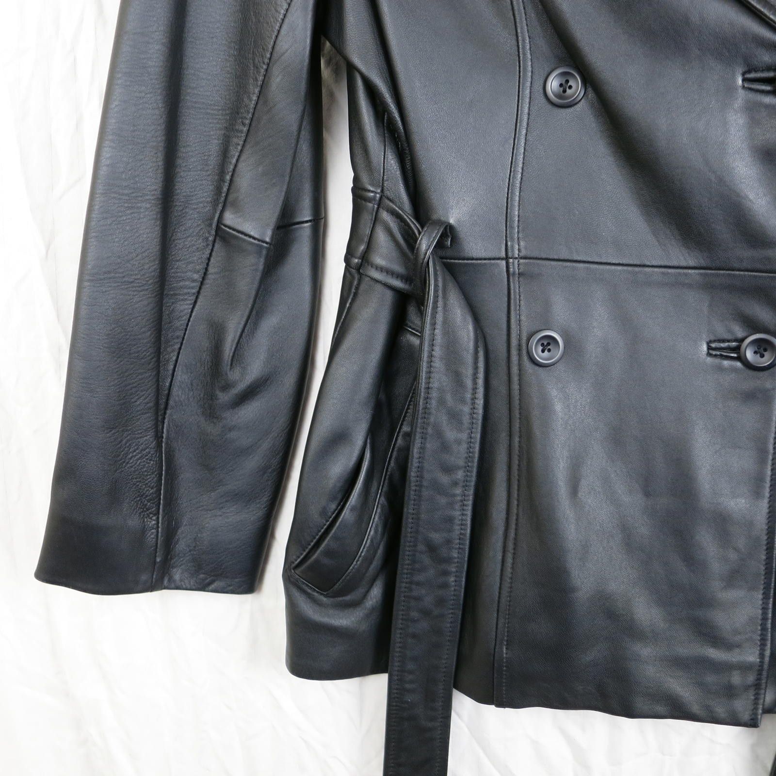 Other Valerie Stevens Black Lambskin Jacket with Belt Women's M Size M / US 6-8 / IT 42-44 - 4 Thumbnail