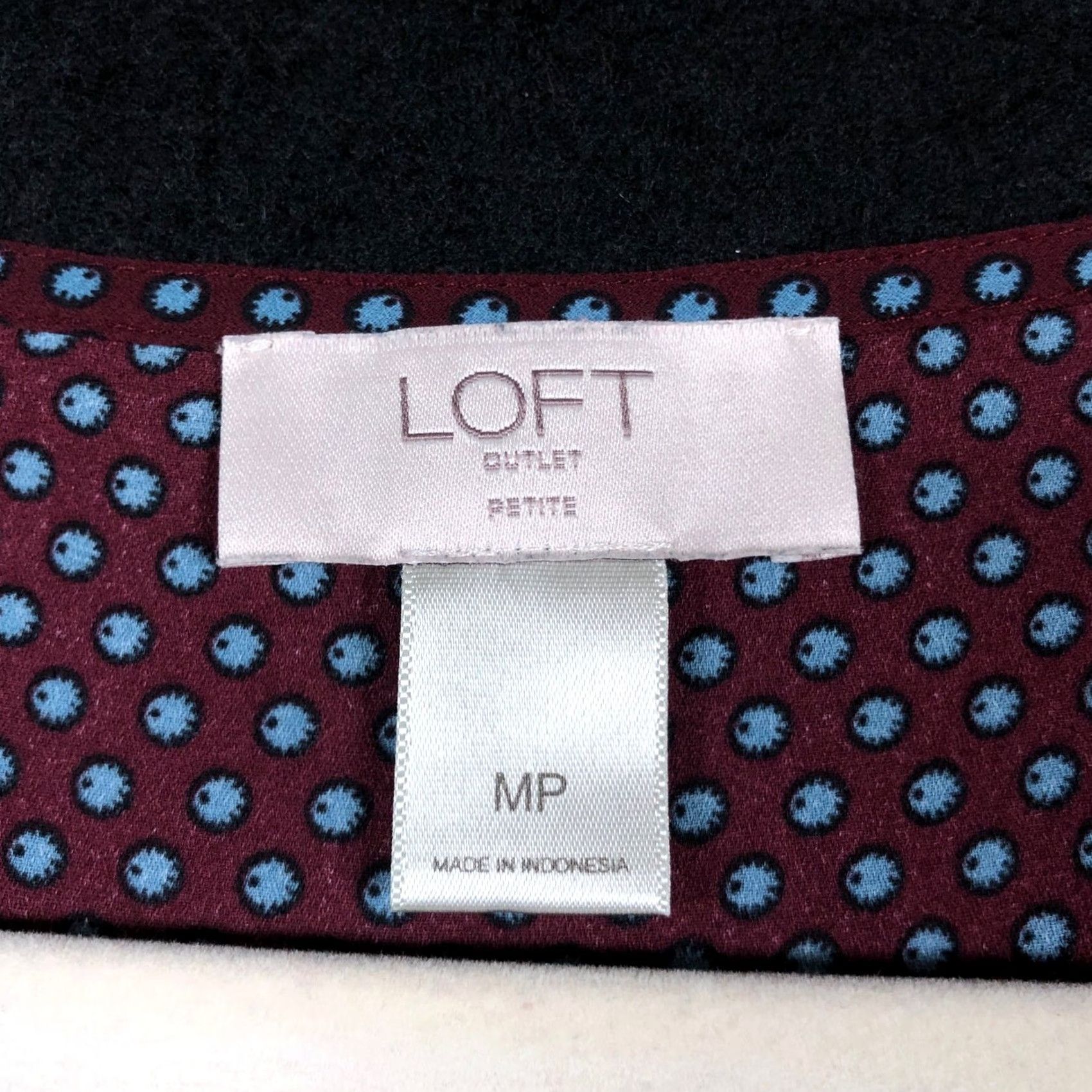 Loft LOFT Outlet Womens Blouse Multicolored Scoop Neck Flowy Boxy Short Sleeve MP Comfort Lightweight Chiffon Pattern Polka Dot Petites PM Womens Size M / US 6-8 / IT 42-44 - 6 Thumbnail