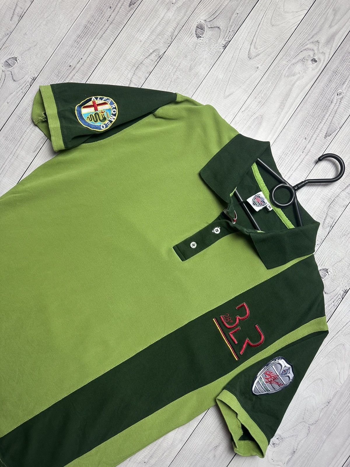 Other Vintage Racing polo Alfa Romeo green size XL logo Size US XL / EU 56 / 4 - 3 Thumbnail