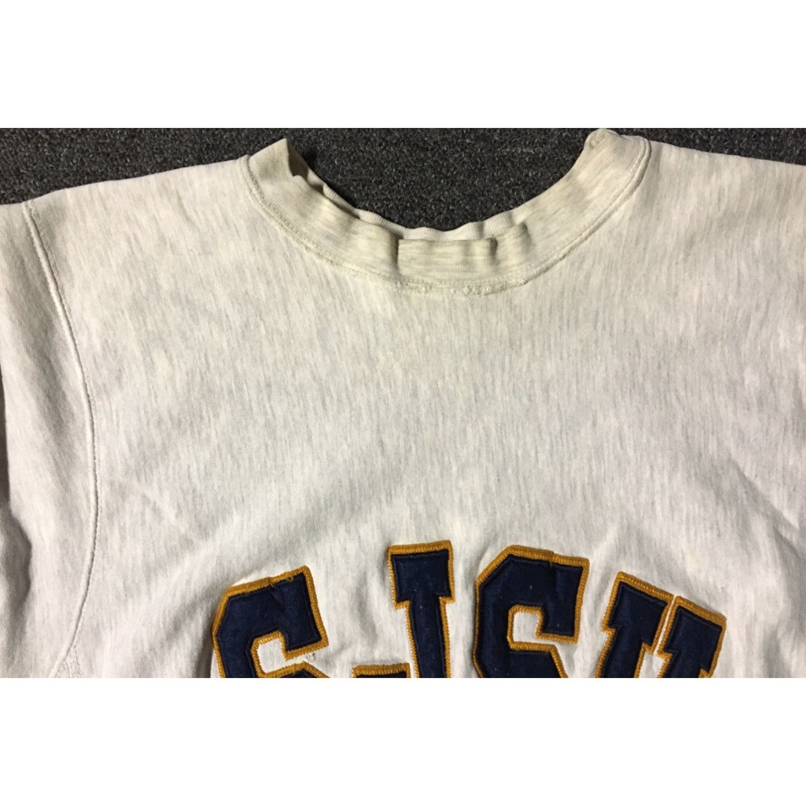 Vintage VINTAGE 90s SJSU Thrashed Faded Distressed Reverse Weave Sweatshirt S Gray Men MV Sport Pullover Grunge College PE Sweatshirt Size US S / EU 44-46 / 1 - 6 Thumbnail