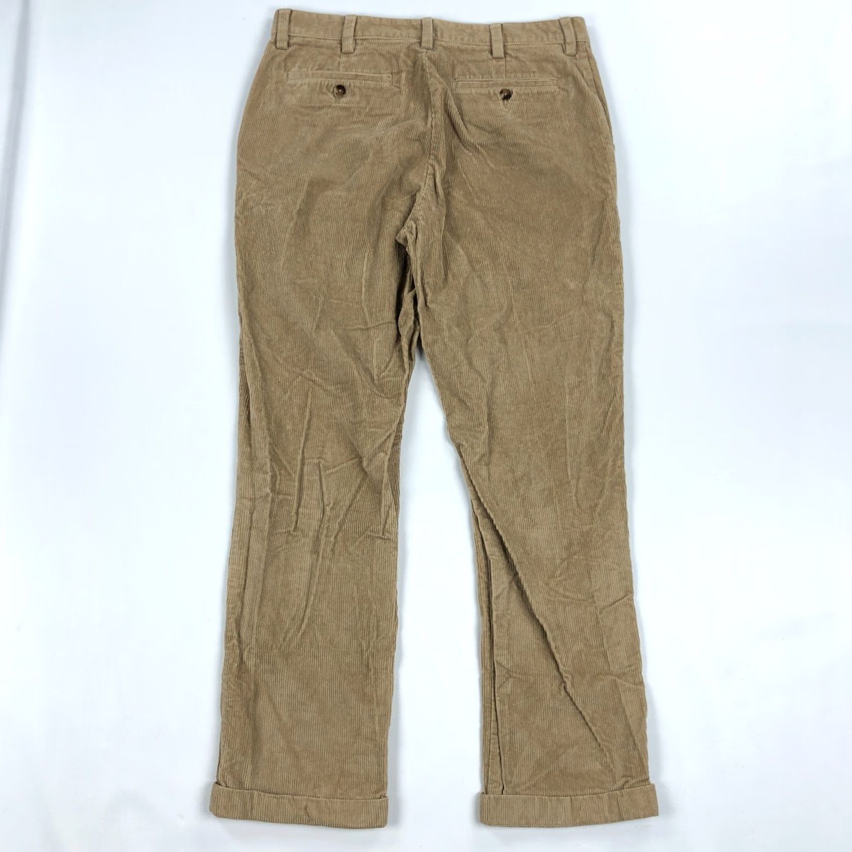 Vintage LL Bean Pants Mens 34x32 Brown Corduroy Casual Flat Front Classic Straight Preppy Button Zip BROWN Linen? Size US 34 / EU 50 - 3 Thumbnail