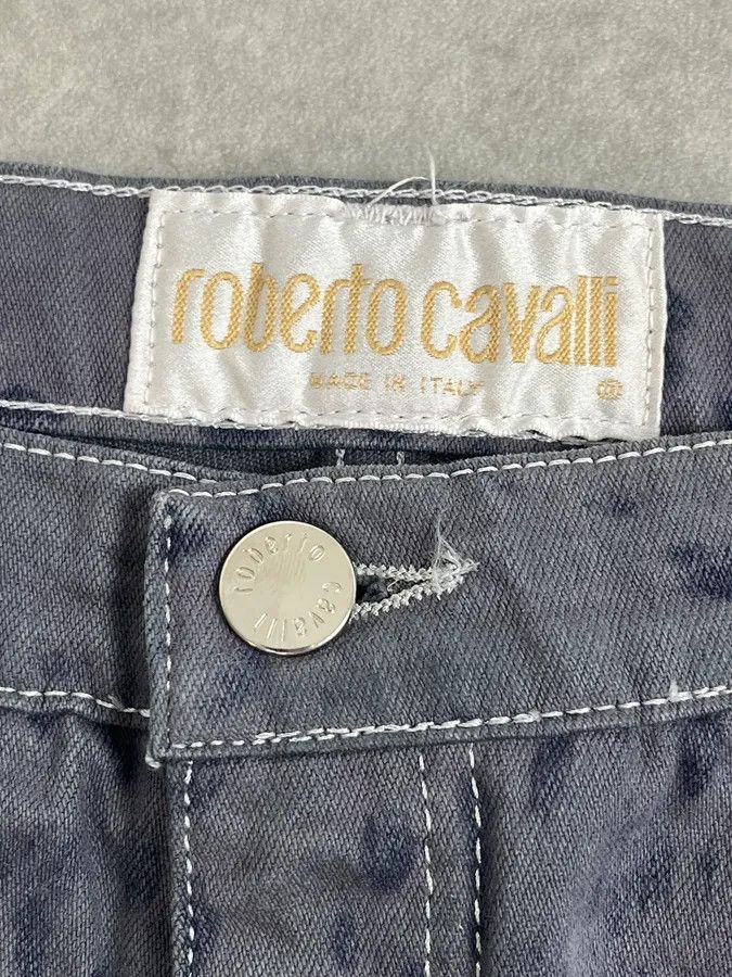 Roberto Cavalli 2000s Roberto Cavalli Navy Leopard Wide Pants Size US 30 / EU 46 - 10 Thumbnail