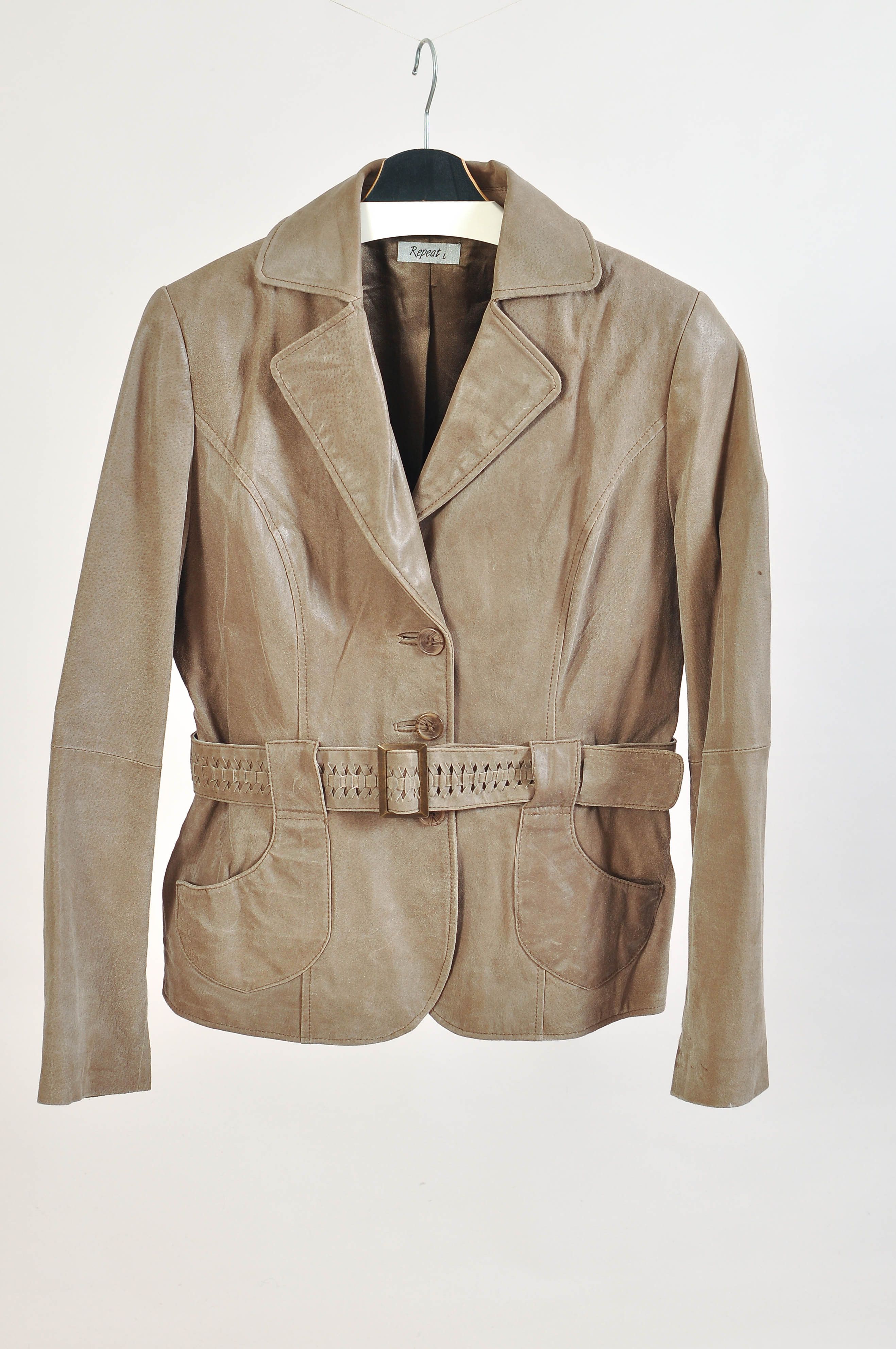 Other Vintage 00s Repeat Suede Leather Jacket Size L / US 10 / IT 46 - 1 Thumbnail