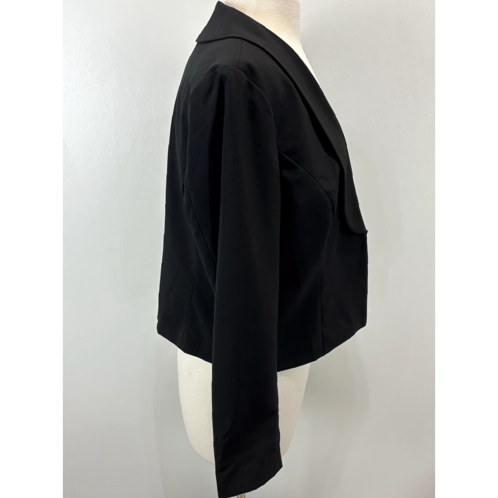 Vintage Chicos Black Blazer Jacket Sz 2 US Large Women’s Lined Single Clasp Career Size L / US 10 / IT 46 - 4 Thumbnail