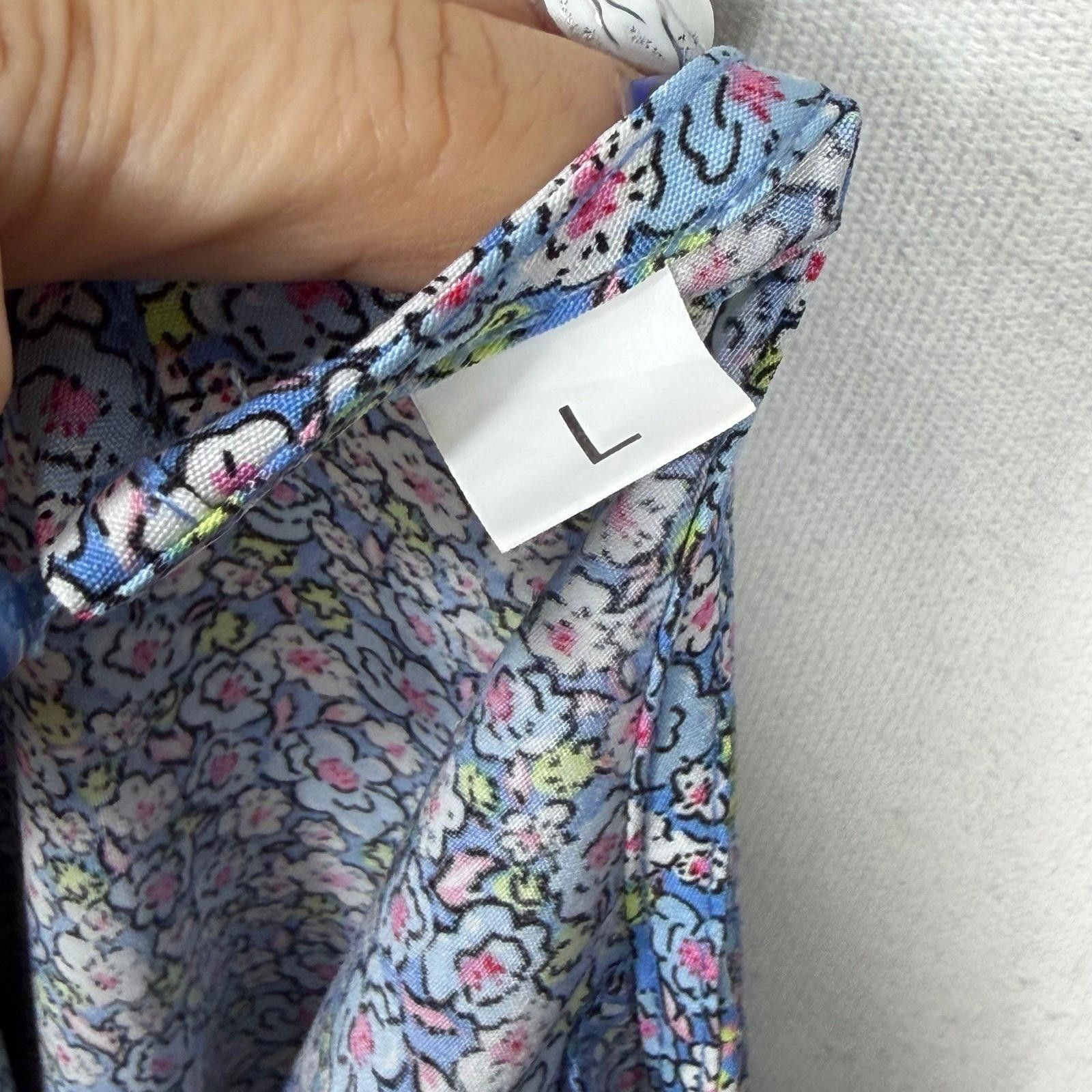 Other Floral Print Ruffle Sleeve Blouse Large Size L / US 10 / IT 46 - 7 Thumbnail