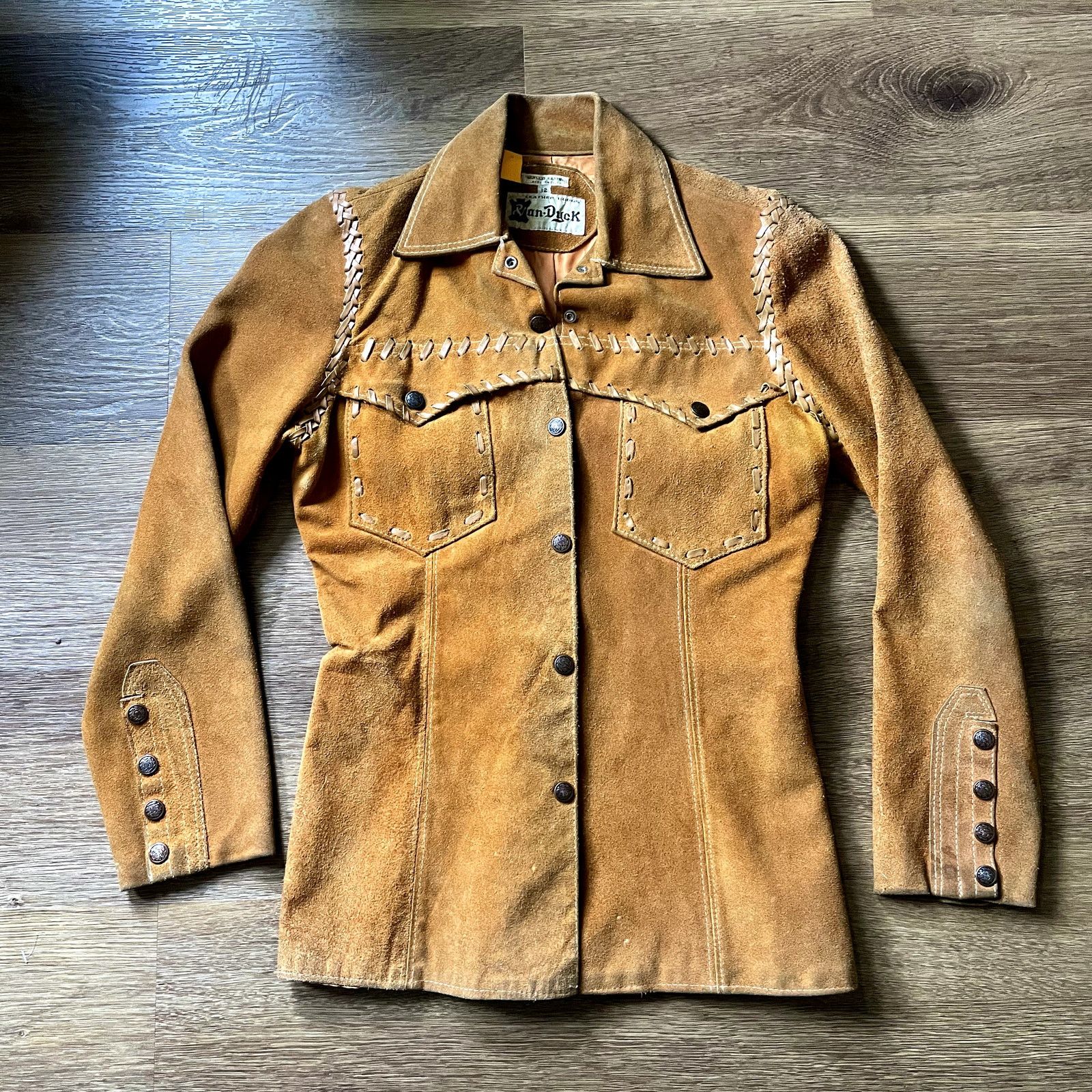 Vintage Van Dyck Suede Leather VTG Jacket- Size 12 Size XL / US 12-14 / IT 48-50 - 1 Thumbnail
