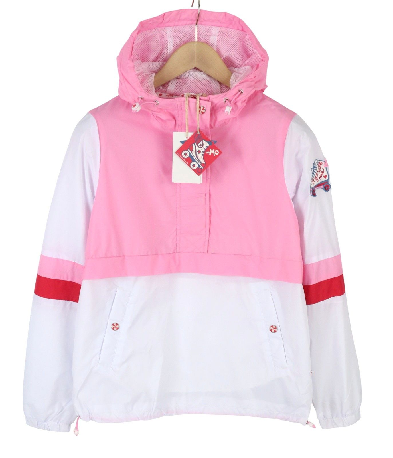 Other S Pink White Mesh Lined Hooded 87988 Size S / US 4 / IT 40 - 1 Thumbnail