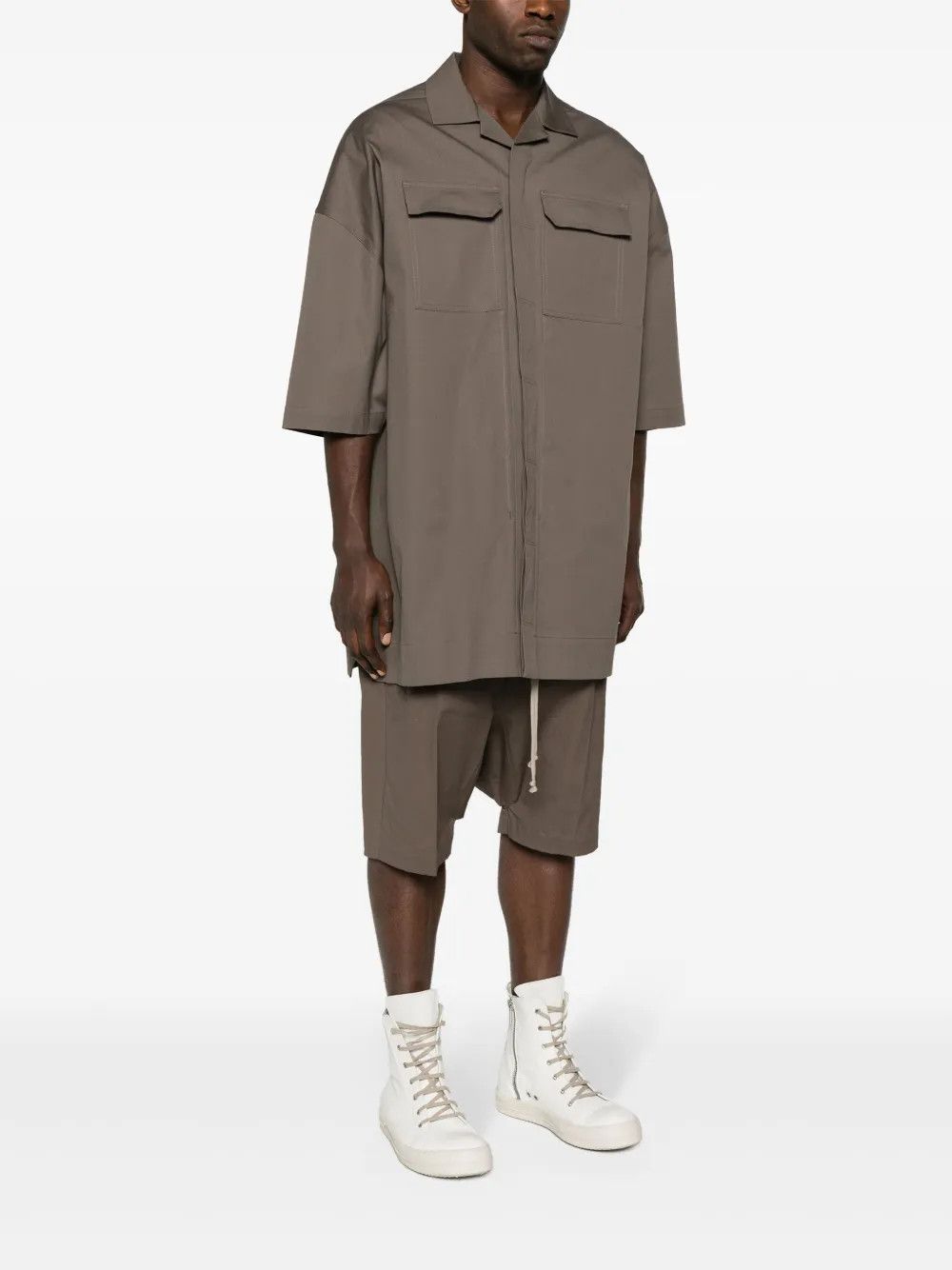 Rick Owens o1y0325 Solid Color Shirt in Taupe Size US M / EU 48-50 / 2 - 3 Thumbnail