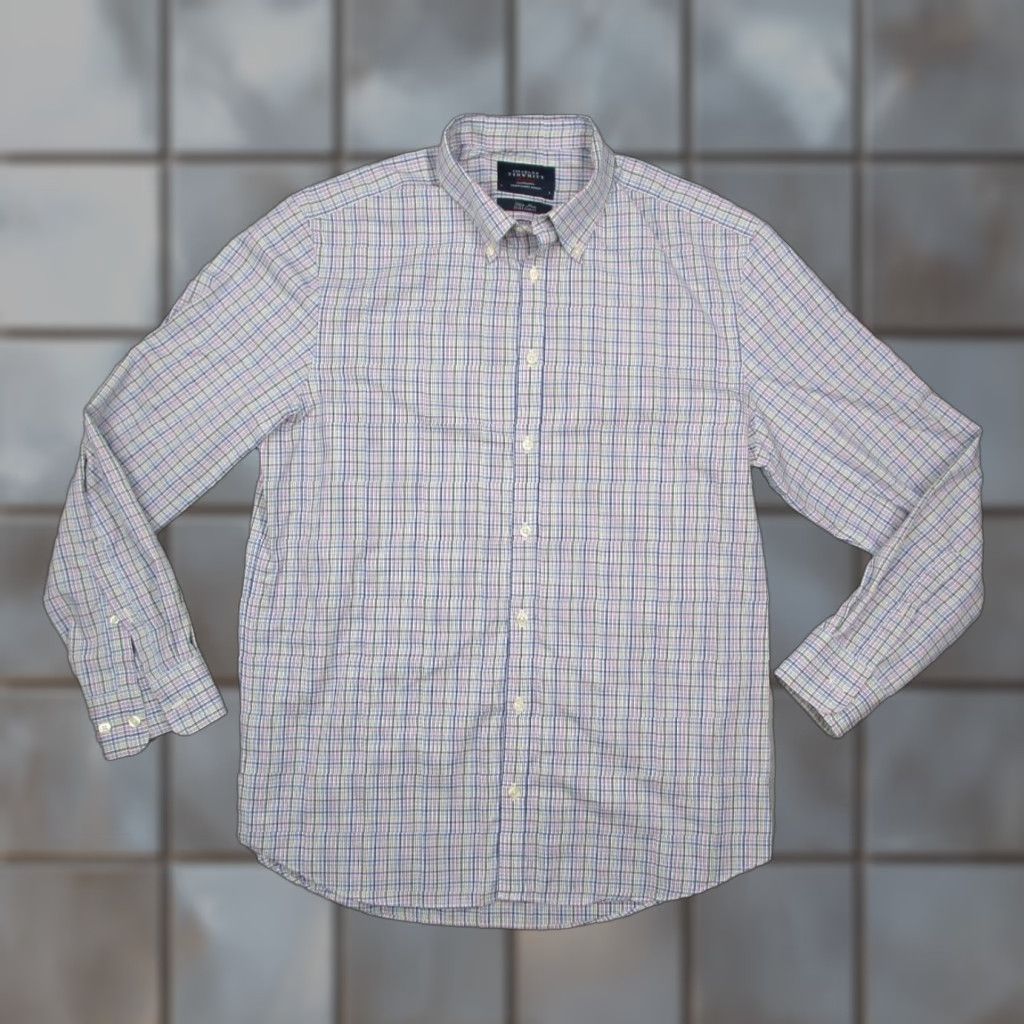 Charles Tyrwhitt Charles Tyrwhitt Dress Shirt Mens Large Extra Slim Fit  Blue Check Button Up Weekend | Grailed