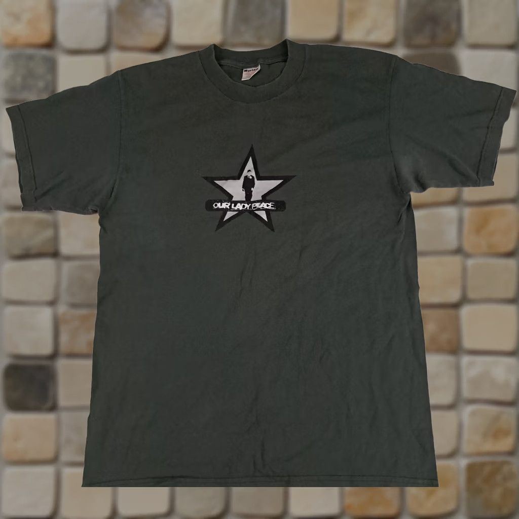 Vintage VINTAGE Our Lady Peace T-Shirt Murina Canvas Graphic Print Crew Neck Short Sleeve Olive L Unisex Adults 1990s Music USA Size US L / EU 52-54 / 3 - 1 Thumbnail