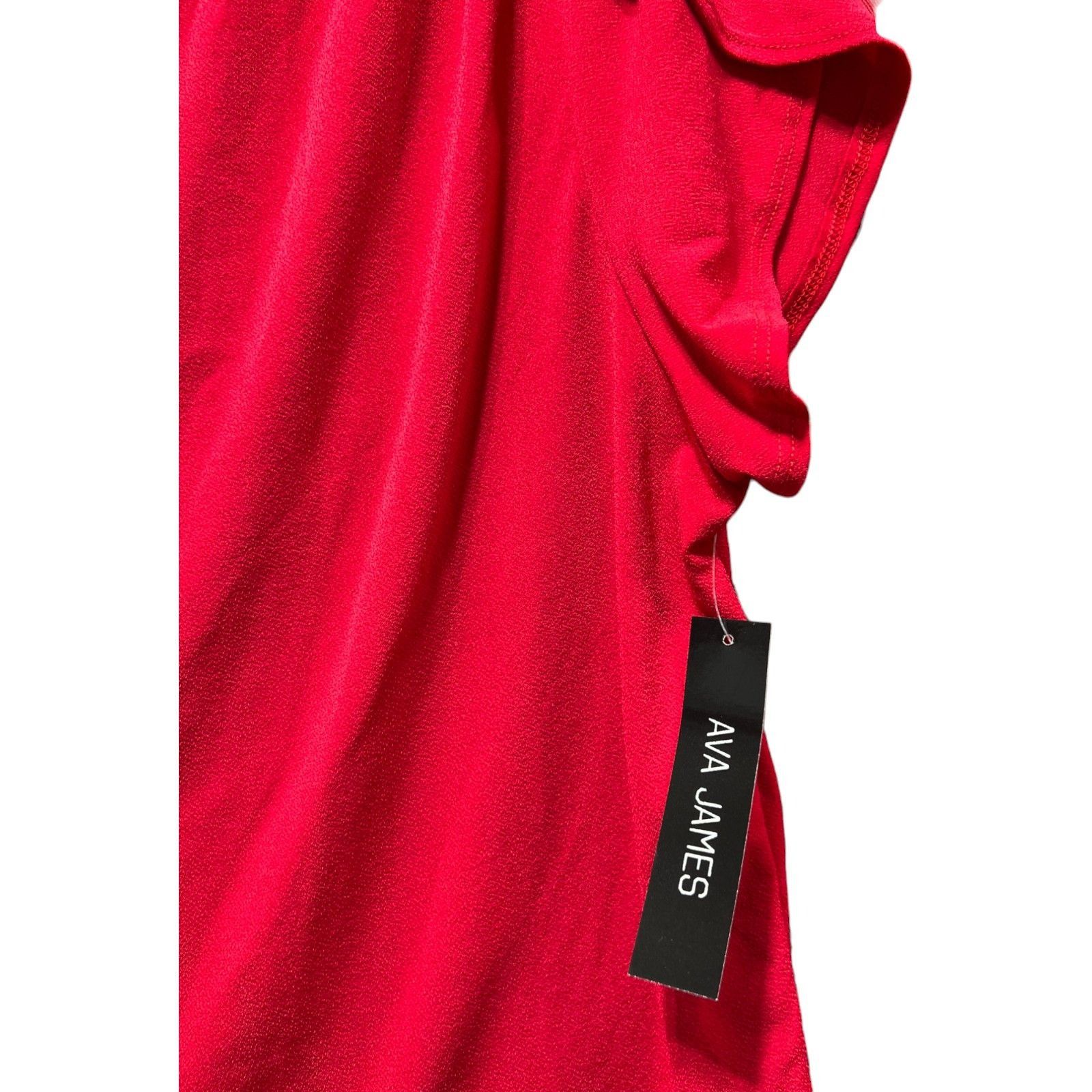 Other AVA James - Women's Short Sleeve Blouse - Red - PXL Size ONE SIZE - 10 Thumbnail