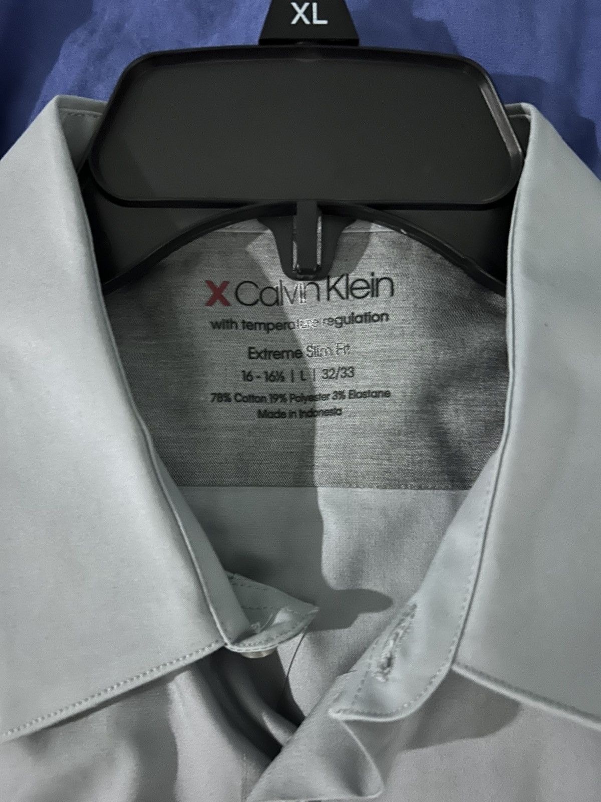 Calvin Klein Calvin Klein Slim Fit Dress Shirt – Solid Light Gray Size US XL / EU 56 / 4 - 3 Thumbnail