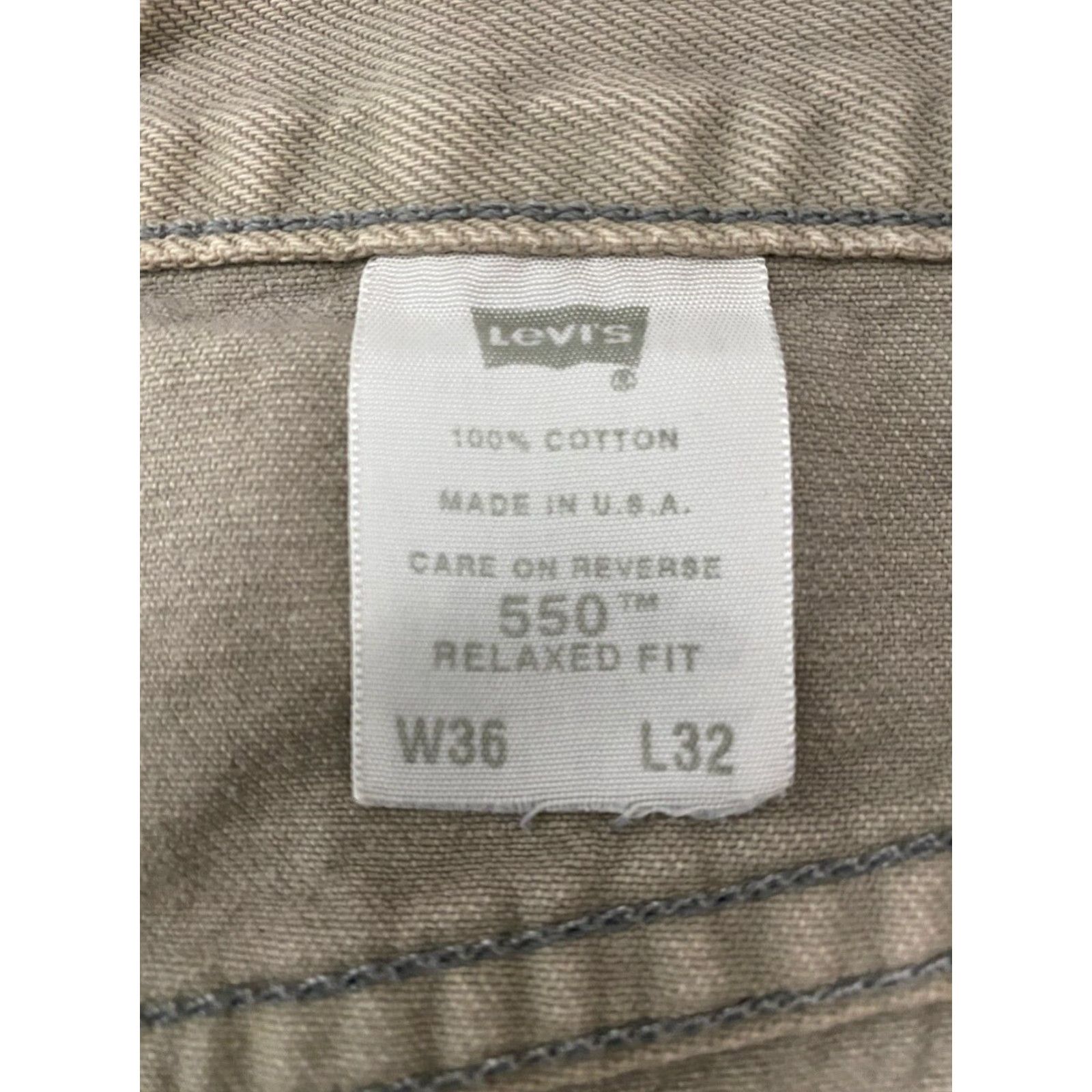 Levi's VINTAGE Levi's 550 Jeans Relaxed Fit Men's 34×31 Denim Beige 5-Pocket USA Straight Size US 34 / EU 50 - 7 Thumbnail