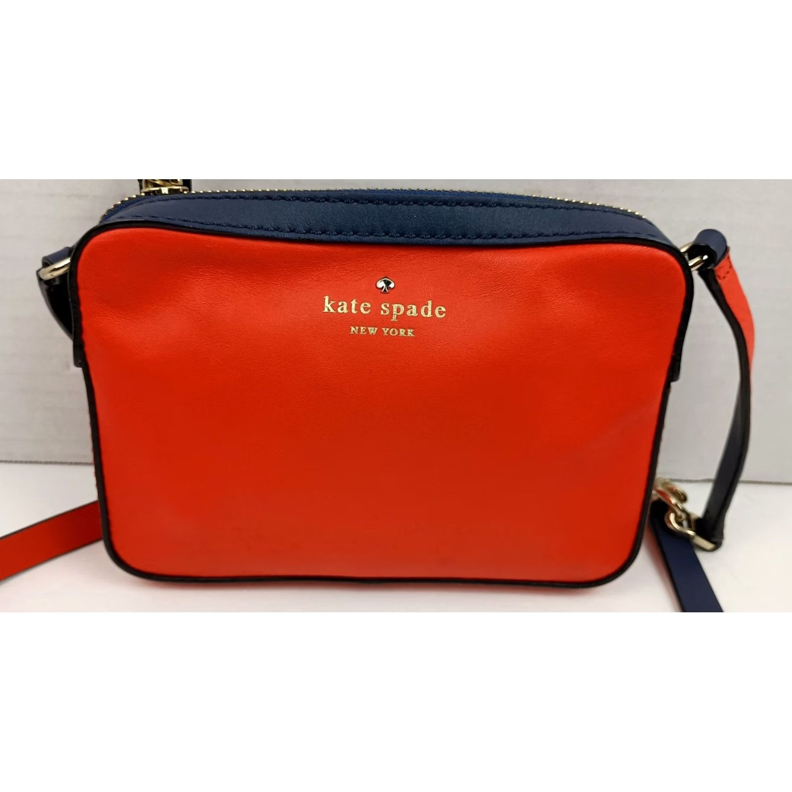 Vintage Kate Spade New York Crossbody Red Blue Leather Purse Size ONE SIZE - 2 Thumbnail