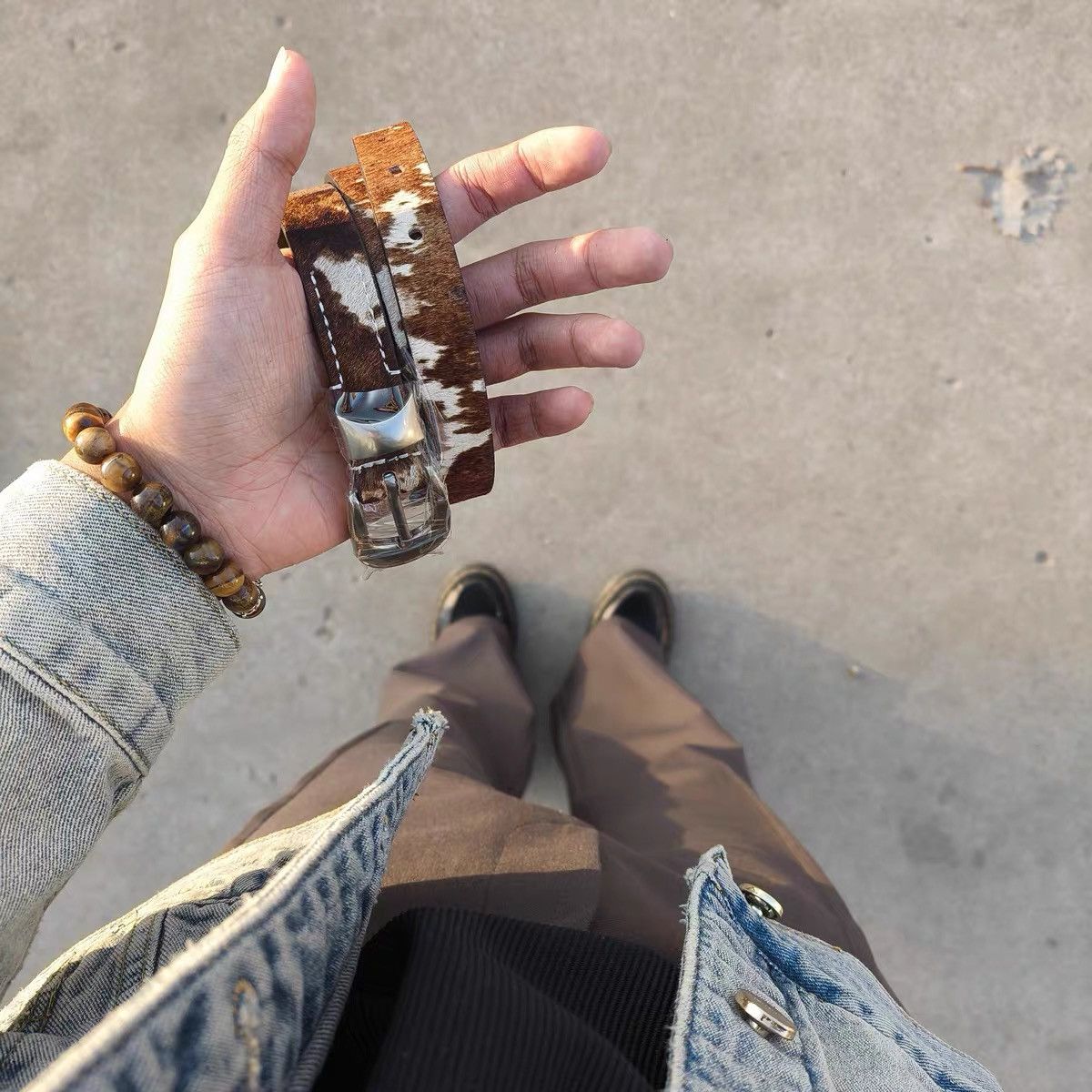 Japanese Brand Cowhide Belt Size ONE SIZE - 4 Thumbnail