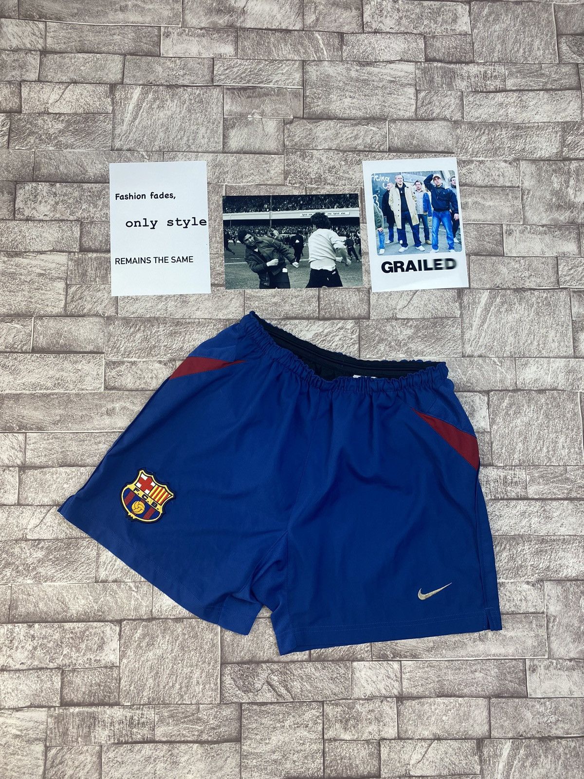 Nike × Vintage FC BARCELONA 2002-2003 HOME FOOTBALL SOCCER SHORTS NIKE Size US 32 / EU 48 - 12 Thumbnail