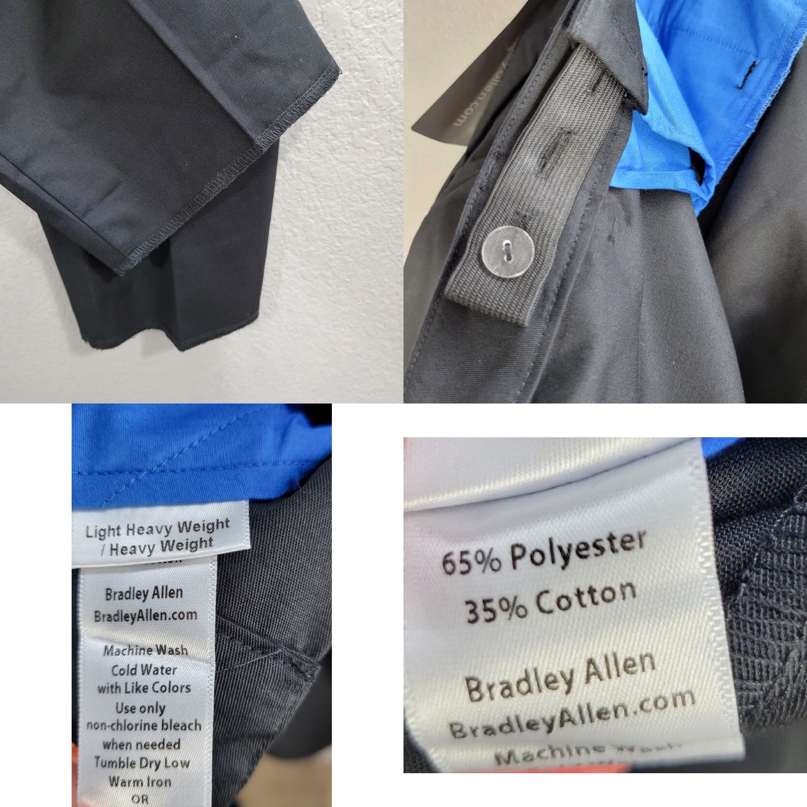 Vintage Bradley Allen Black Chino Pants Adjustable Waist Unfinished Bottom NWT W34-38 Mens Casual Formal Pants Size US 34 / EU 50 - 8 Thumbnail