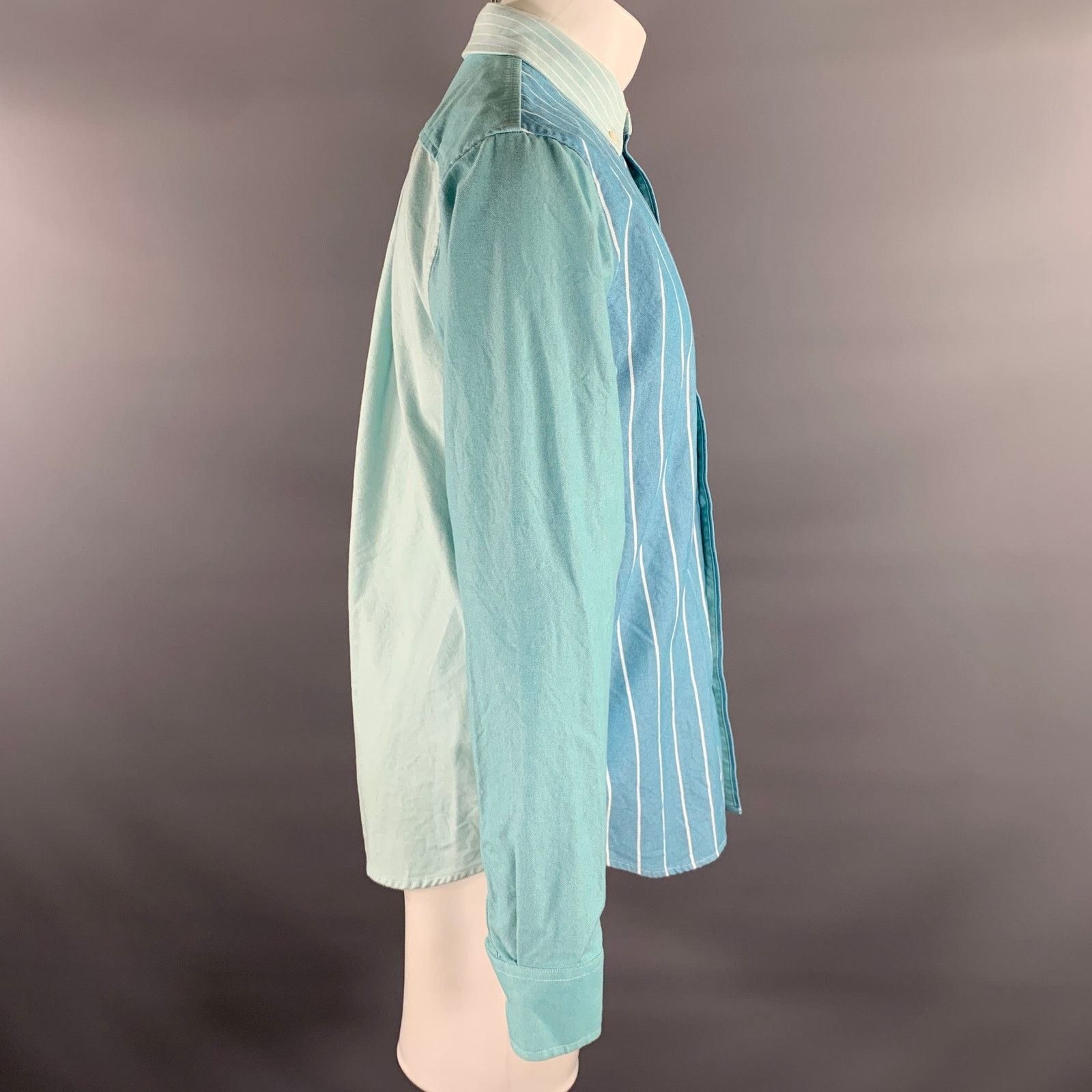 Aime Leon Dore M Green Turquoise Mixed Patterns Long Sleeve Shirt Size US M / EU 48-50 / 2 - 3 Thumbnail