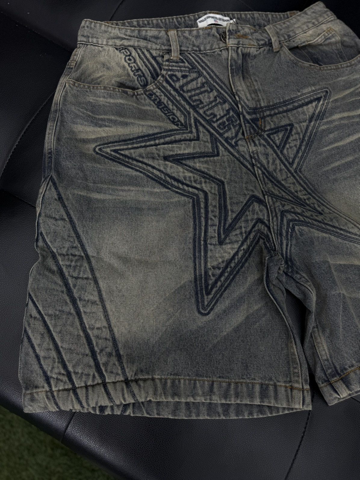 Vale Vale Valley Blue Denim Star Shorts Size 32 (NEW) Size US 32 / EU 48 - 4 Thumbnail