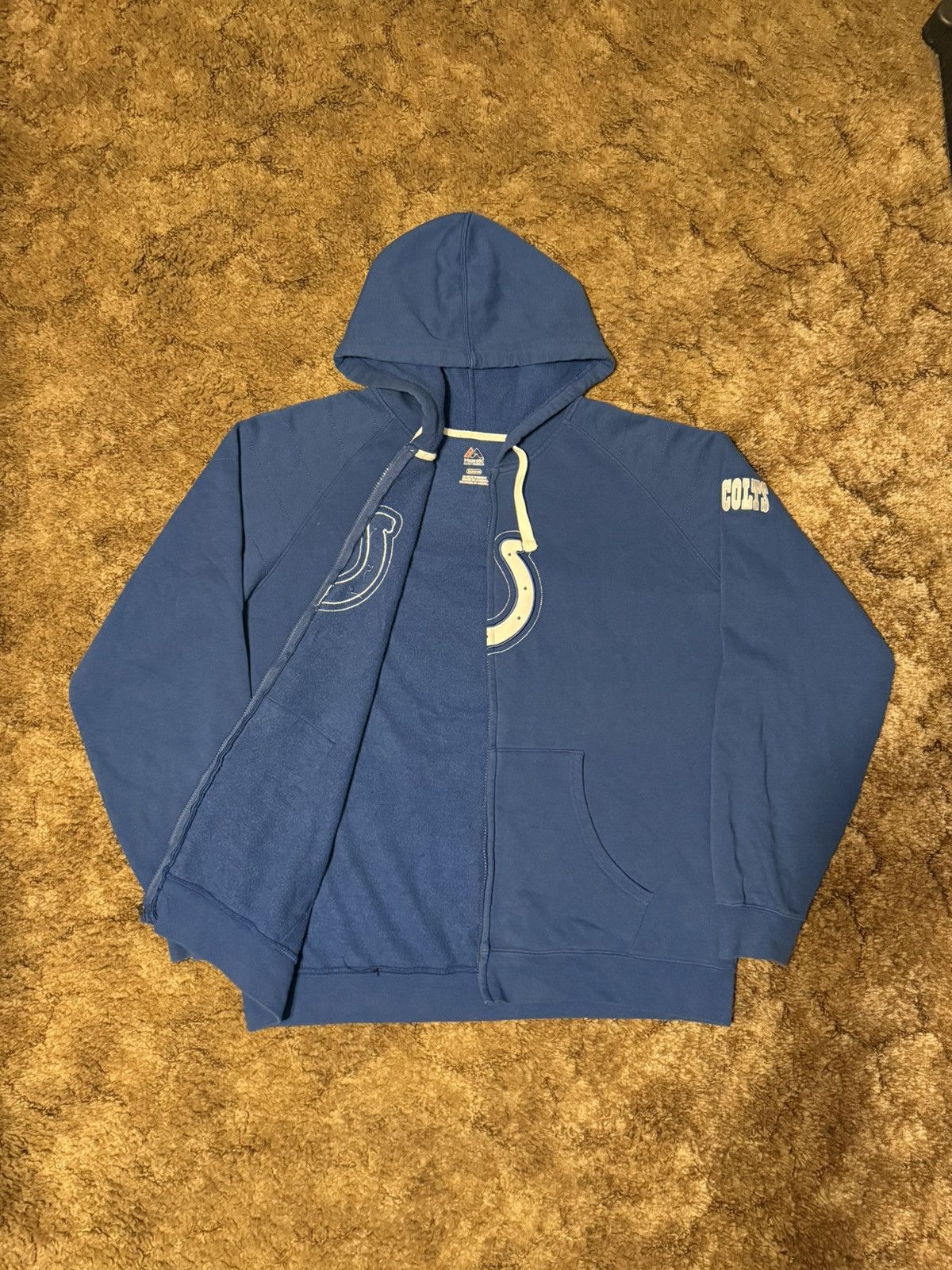NFL Majestic NFL Indianapolis Colts Full Zip Hoodie Blue XLarge Size US XL / EU 56 / 4 - 5 Thumbnail