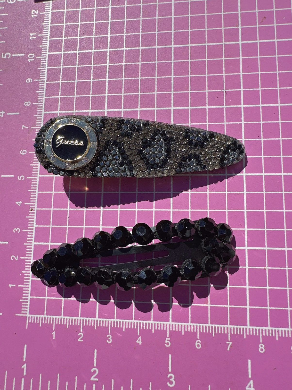 Guess Guess hair clips golden logo animal print shiny diamonds Size ONE SIZE - 3 Thumbnail