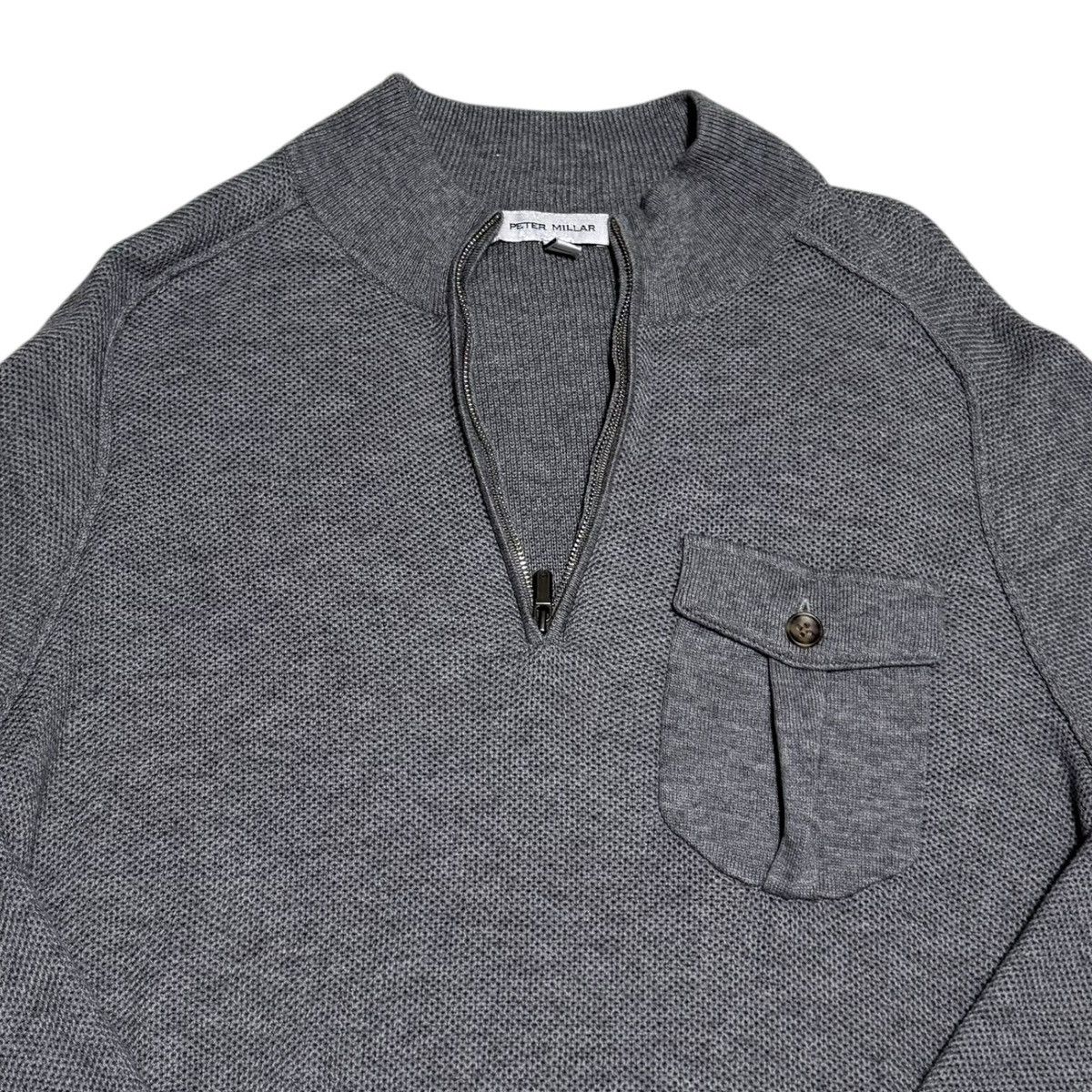 Peter Millar PETER MILLAR Dover Pocketed Quarter-Zip Sweater Gray Small Size US S / EU 44-46 / 1 - 2 Thumbnail