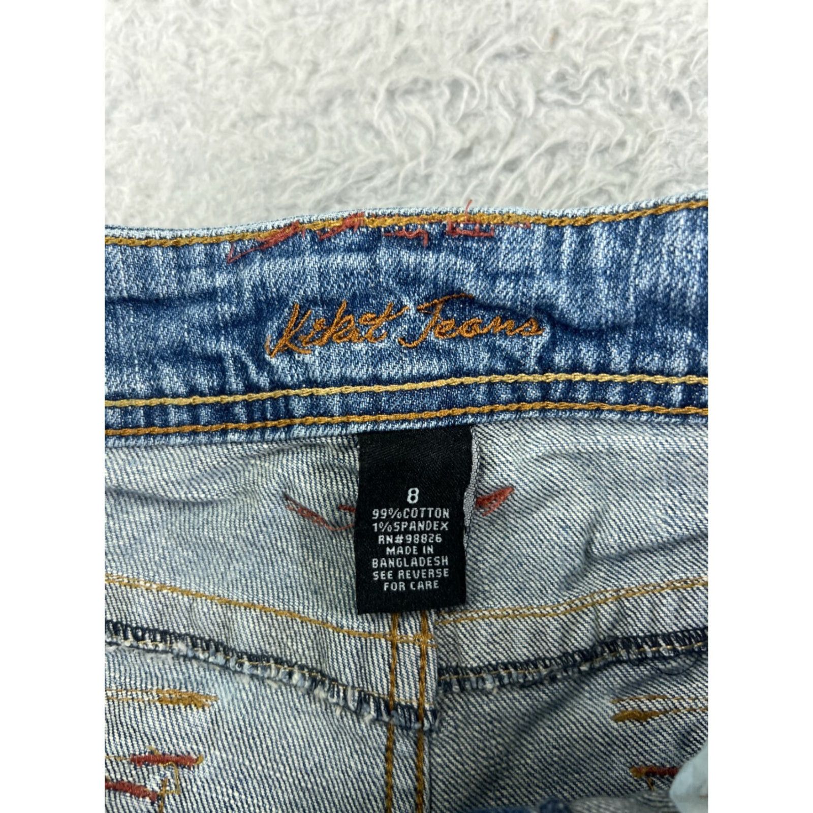 Jordache Kikit Jeans Womens 8 Blue Denim Flared Distressed 5-Pocket Cotton By Jordache Adults Regular Size 8 Womens Size 30" / US 8 / IT 44 - 3 Thumbnail