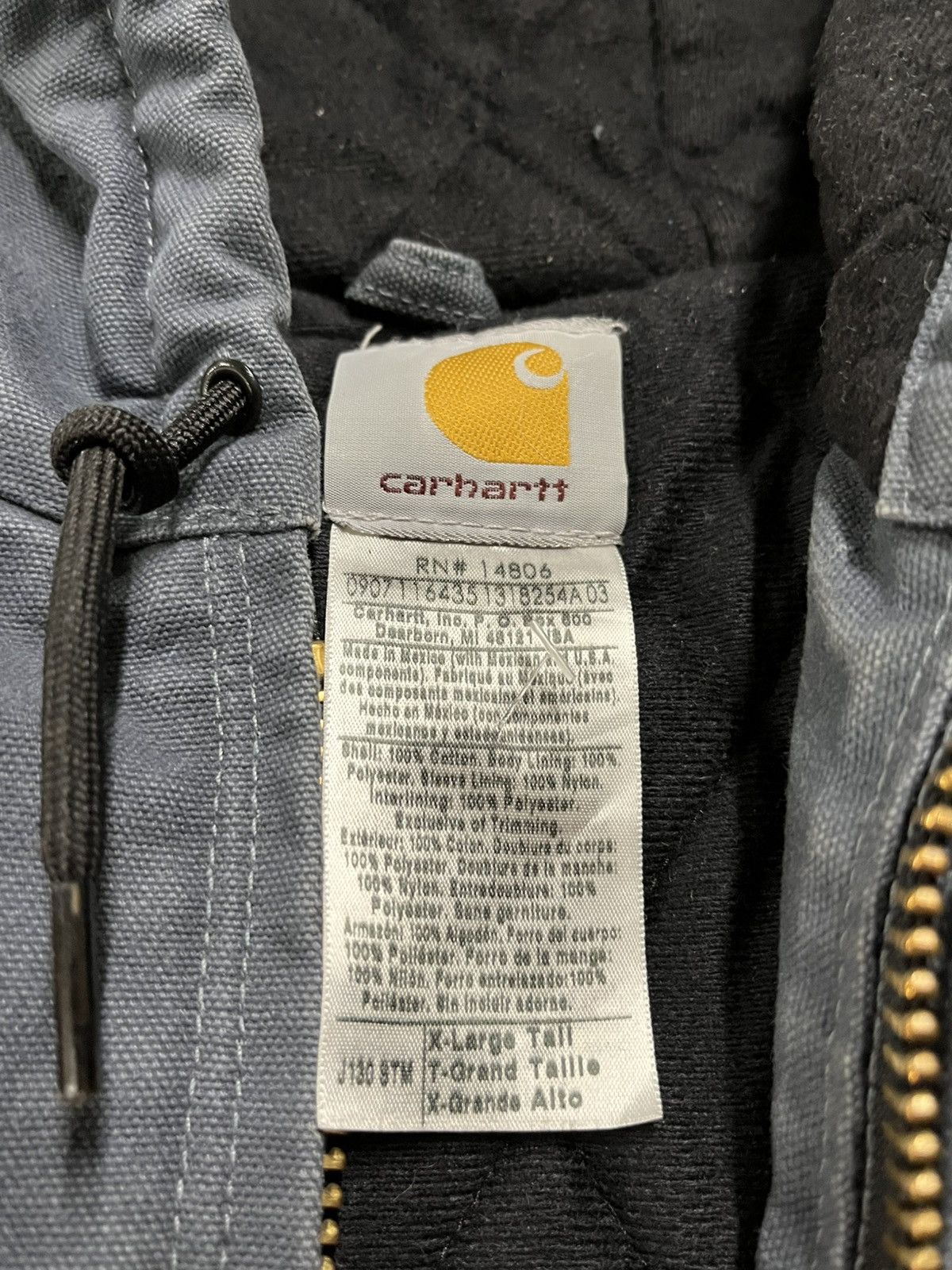 Carhartt × Vintage Carhartt vintage hooded grey/blue jacket hype rare workwear Size US XL / EU 56 / 4 - 6 Thumbnail