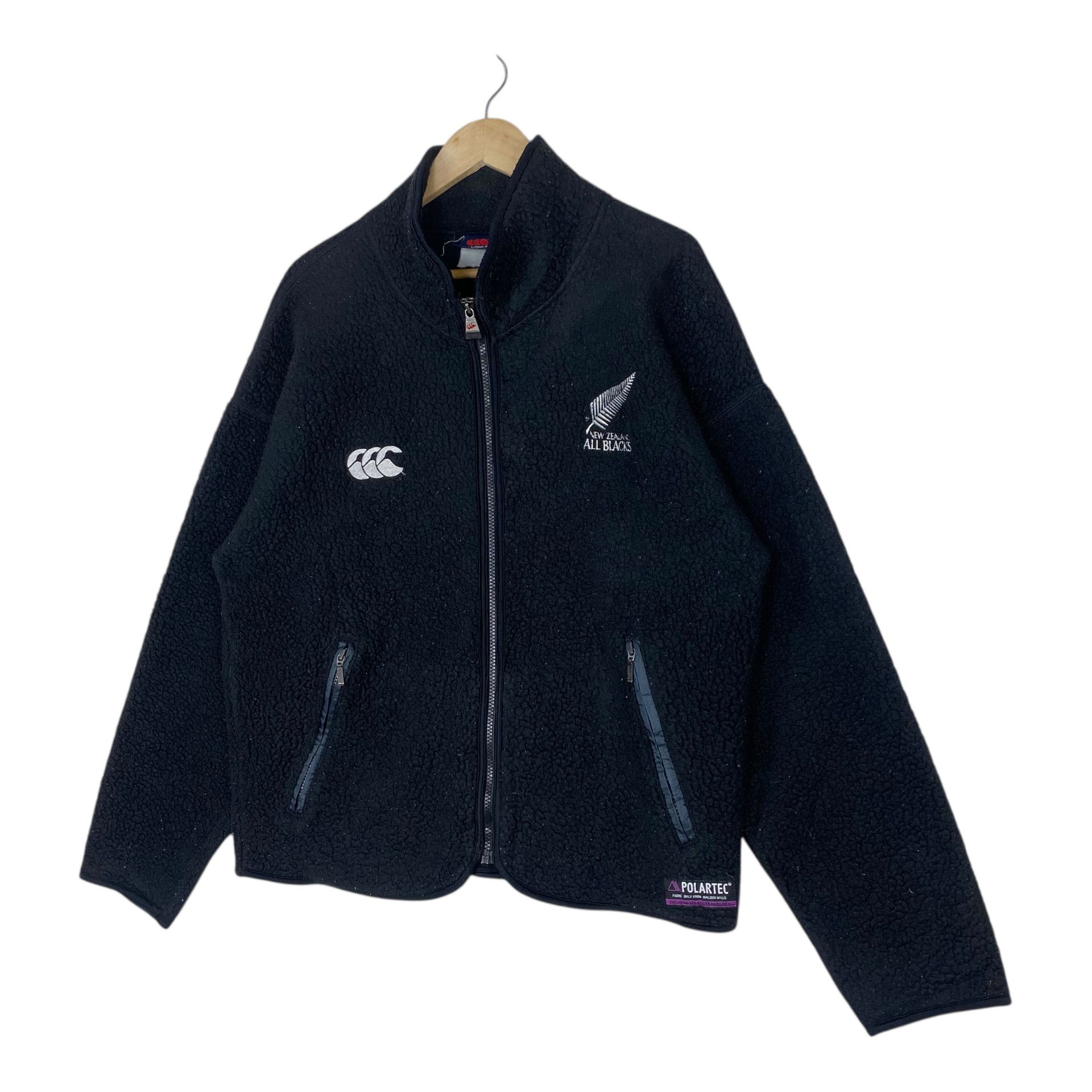 Canterbury of New Zealand 💥90s CANTERBURY ALLBLACK POLARTEC BOA FLEECE ZIPPER JACKET Size US XL / EU 56 / 4 - 3 Thumbnail