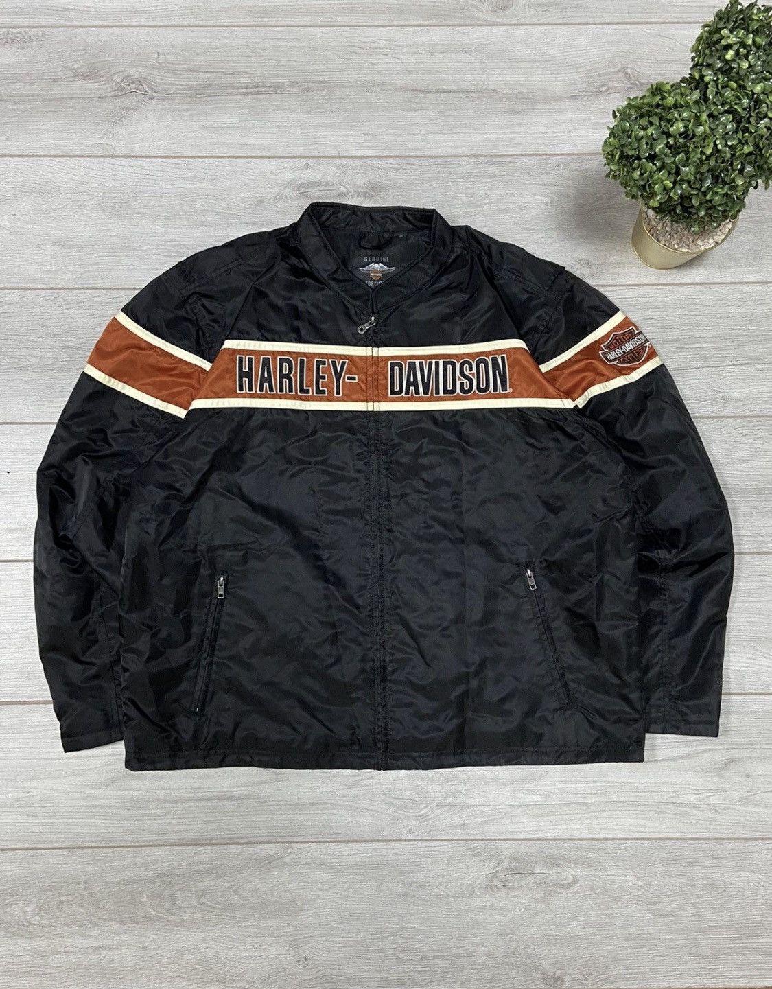 Vintage Harley Davidson vintage big logo USA racing jacket Size US XL / EU 56 / 4 - 1 Thumbnail